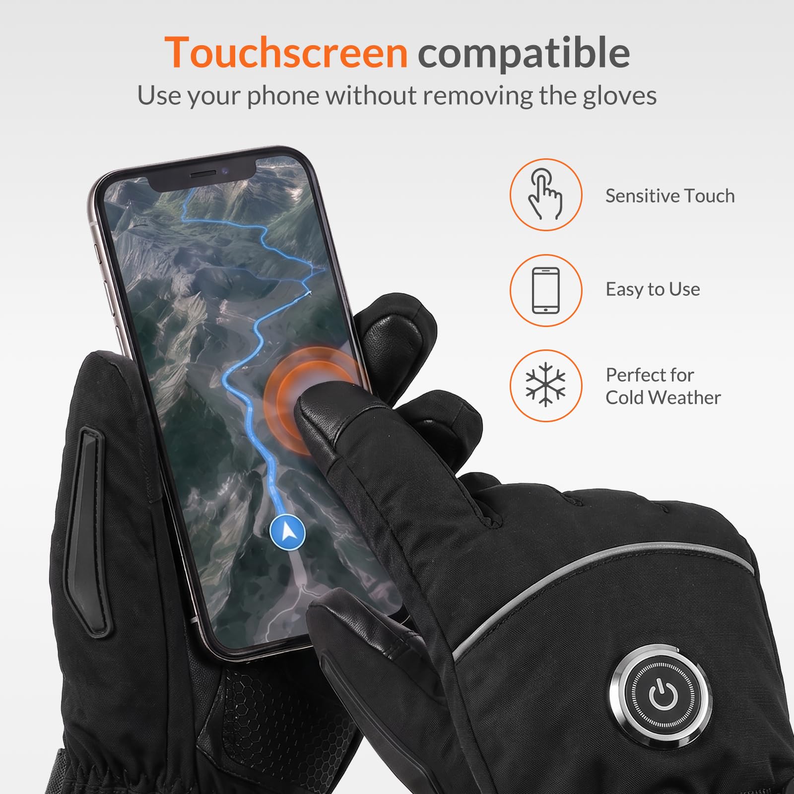 Touchscreen gloves used on a smartphone screen