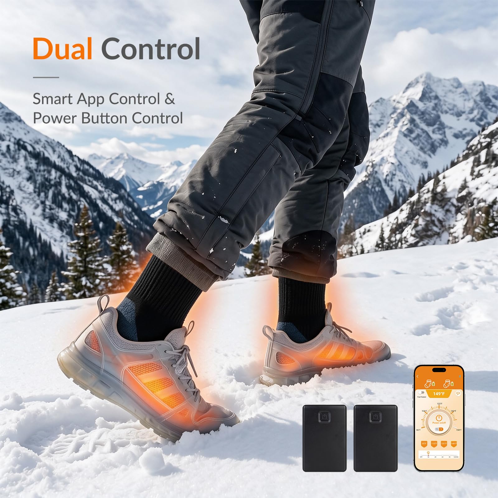 Heated Socks with Adjustable Heat — 3