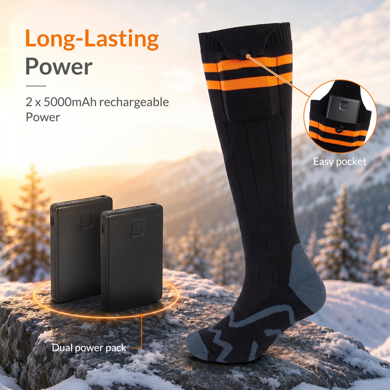 Heated Socks with Adjustable Heat — 6