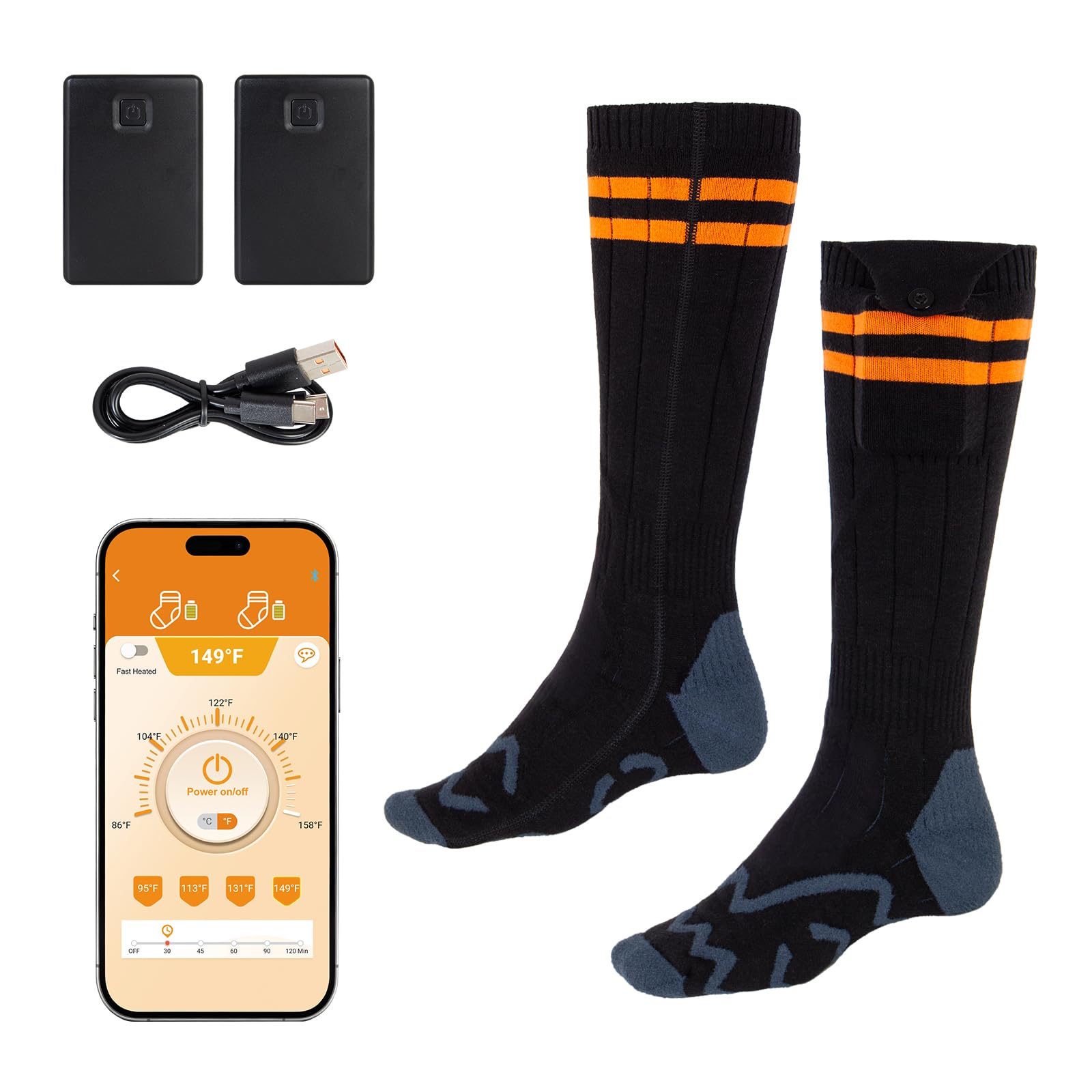 Heated Socks with Adjustable Heat — 2