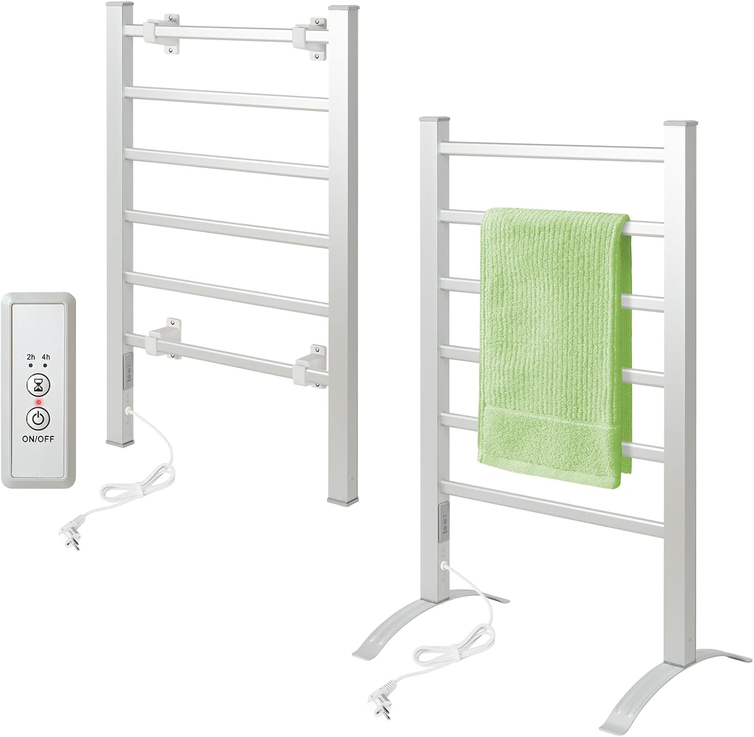 Electric Towel Rail, 6 Bars, 142 W Wall Mounted
