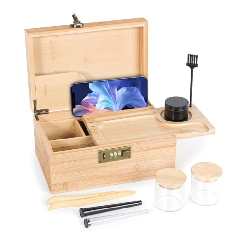 Bamboo Storage Box with 4 Sections — 1
