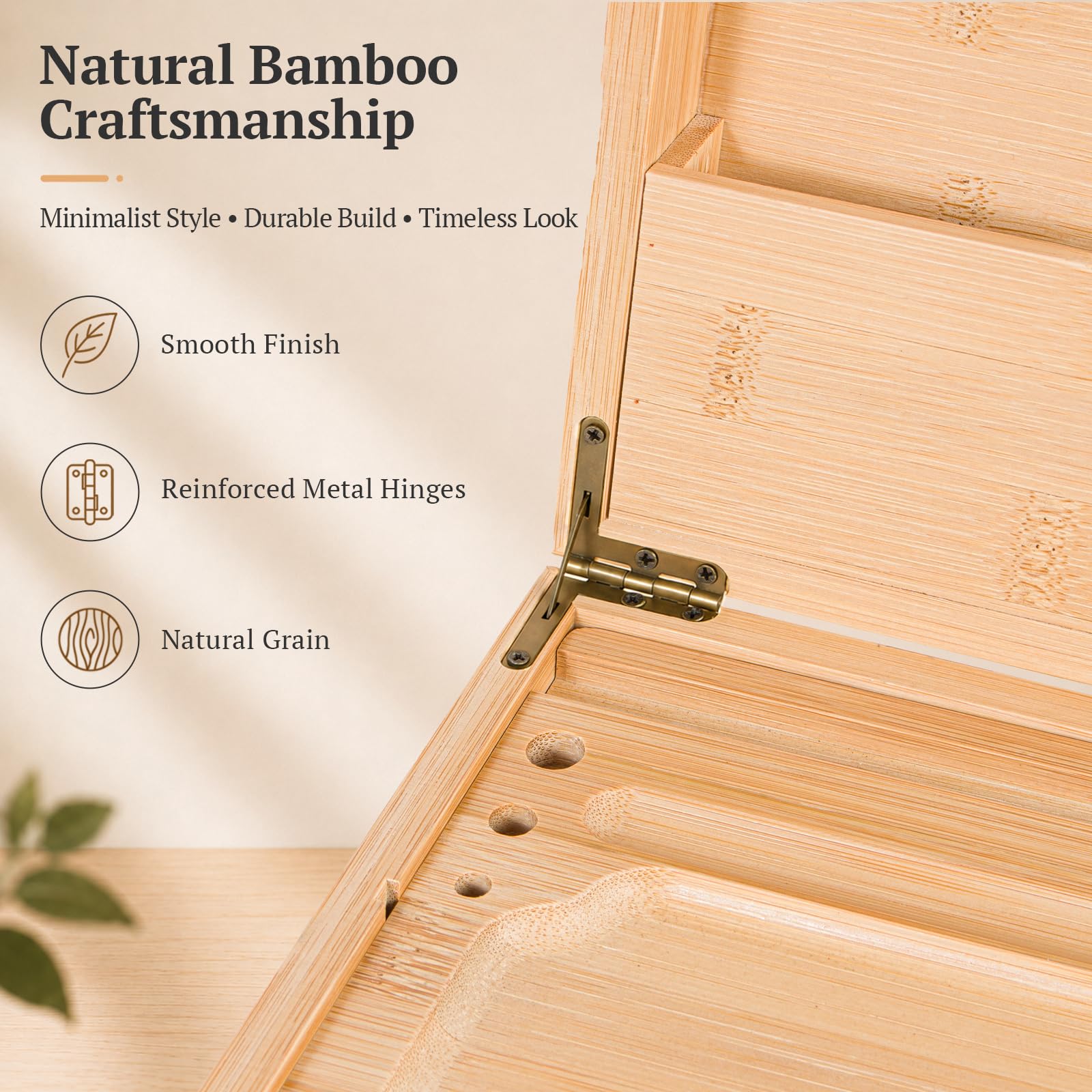 Bamboo Storage Box with 4 Sections — 5