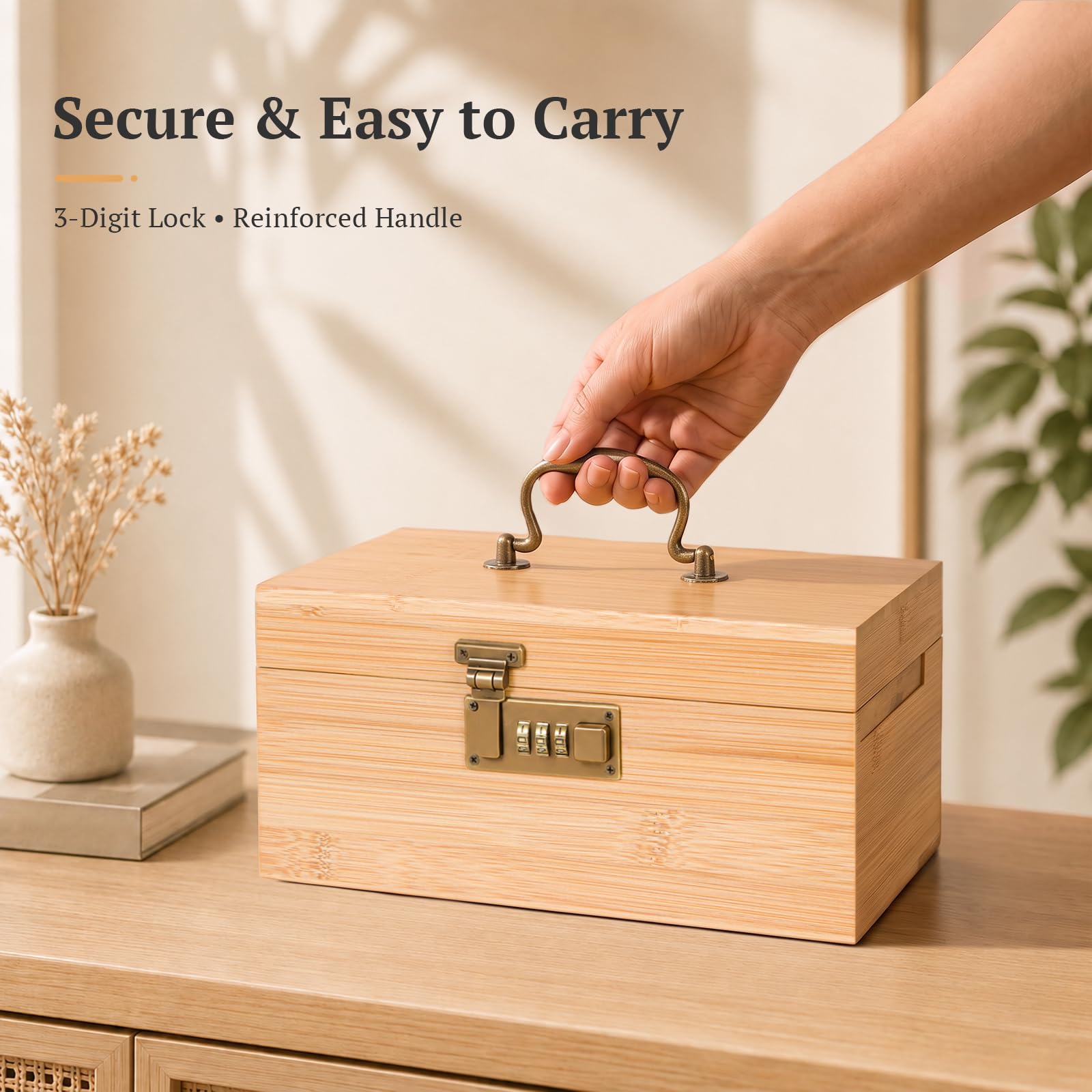 Bamboo Storage Box with 4 Sections — 6