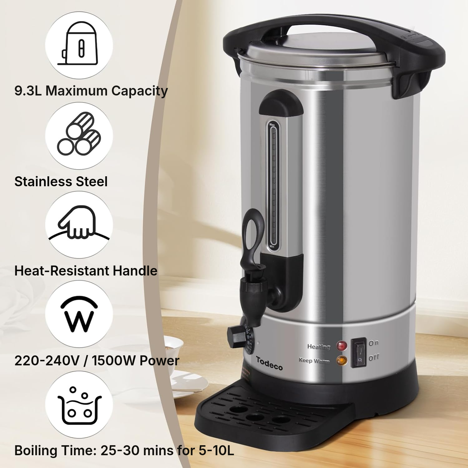 9,3 L Hot Beverage Urn – Single Wall — 2