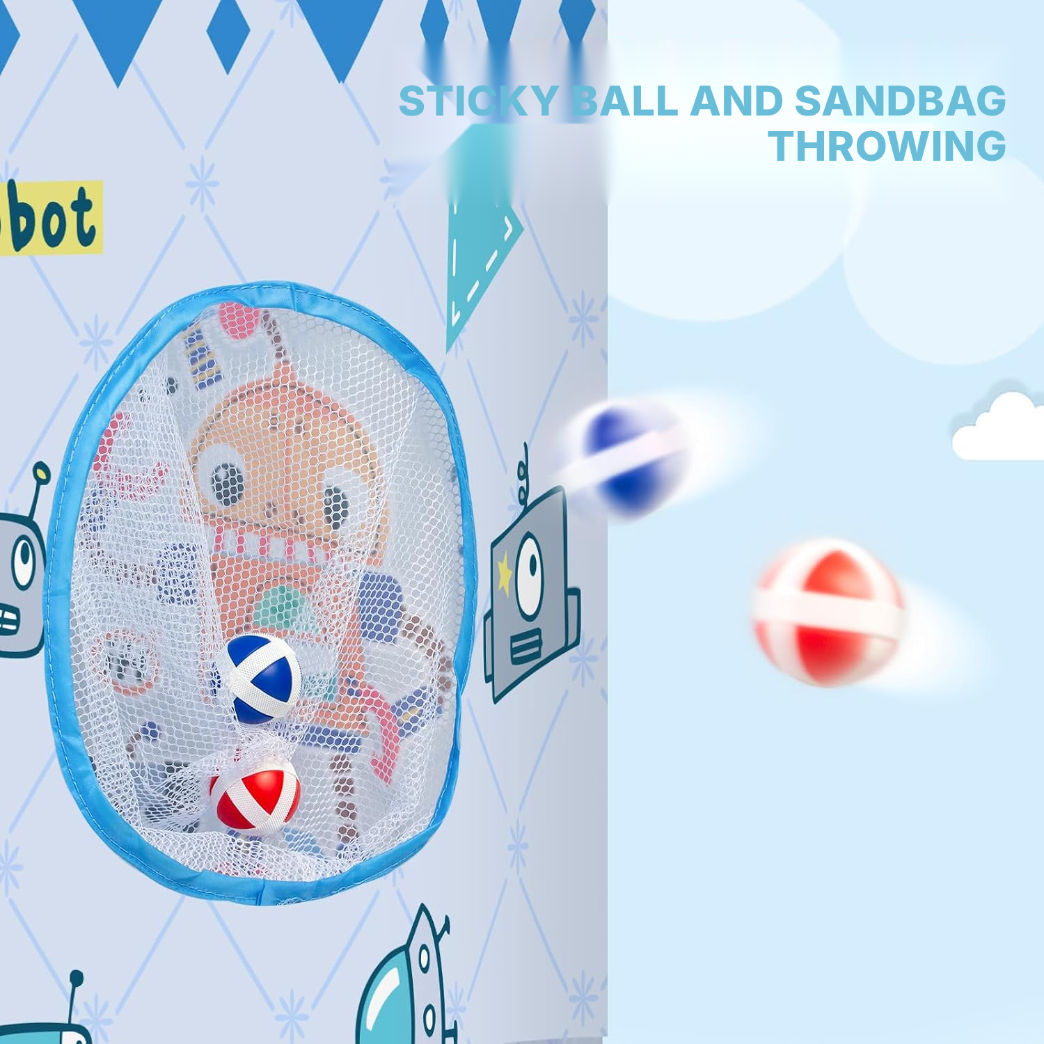 Blue Children's Play Tent – 4-in-1 Games — 4