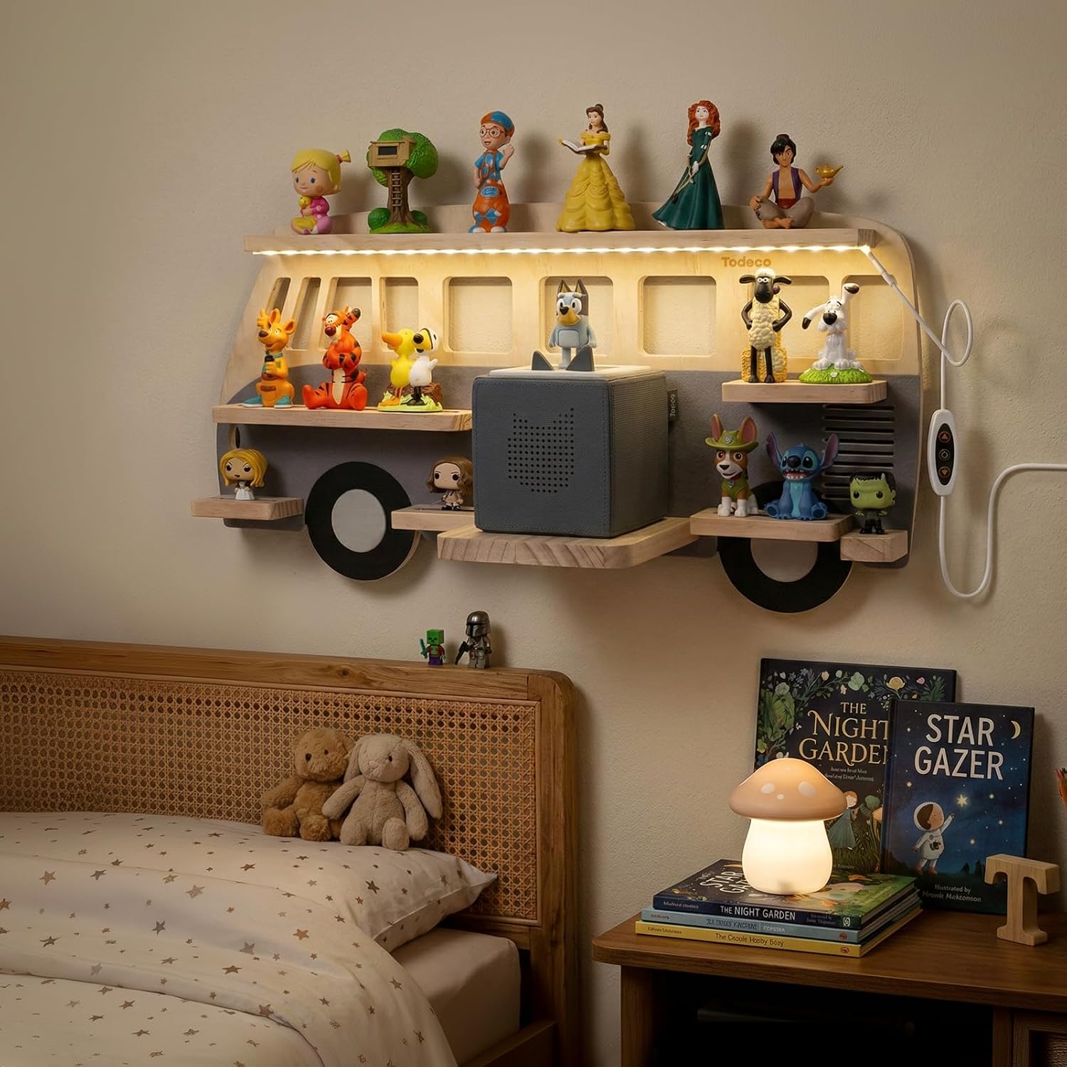 LED Magnetic Shelf for Toniebox/Tonies – Grey Bus, 62 cm — 7