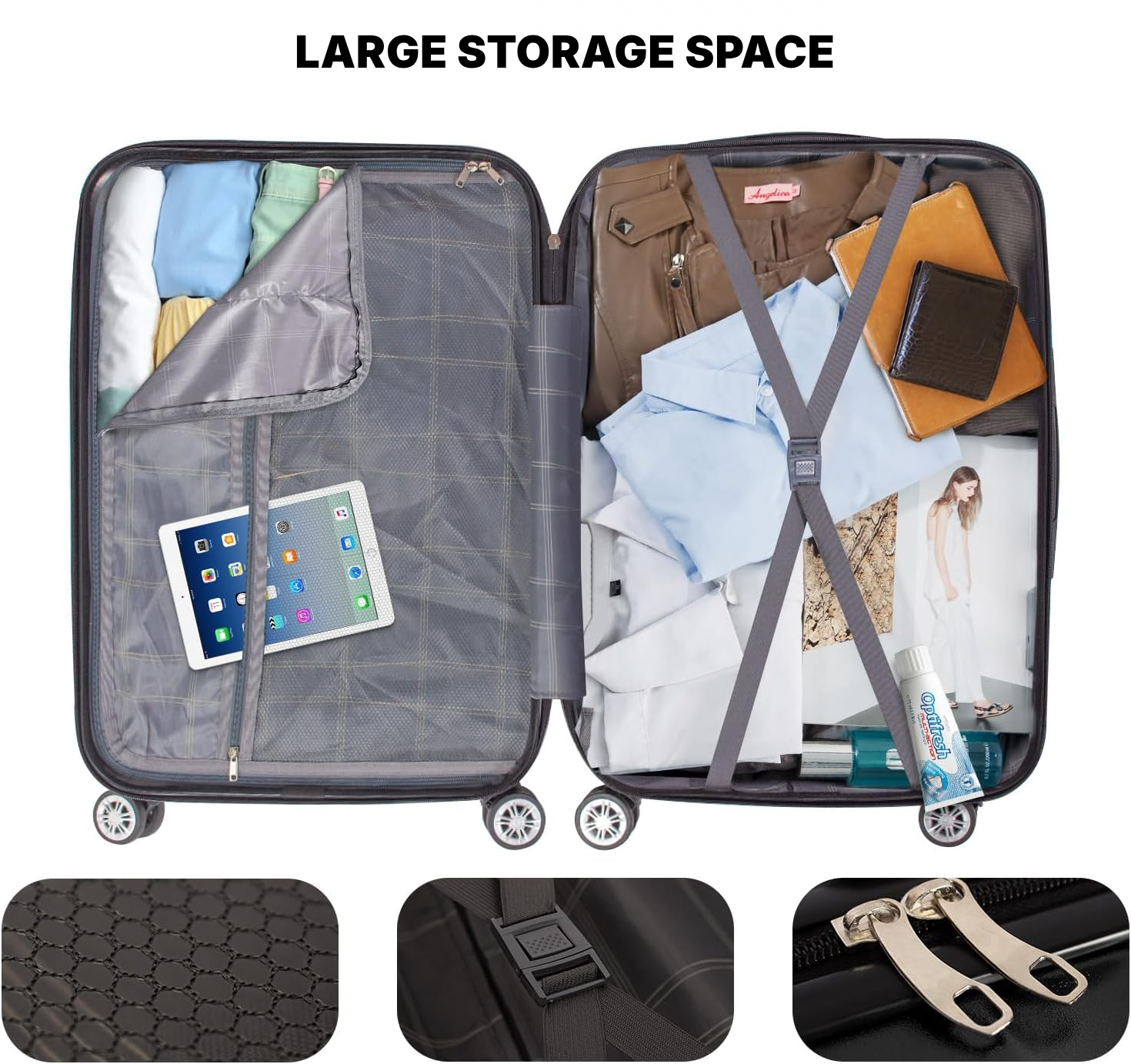 Medium Black Hardshell Suitcase – 67 cm — 5