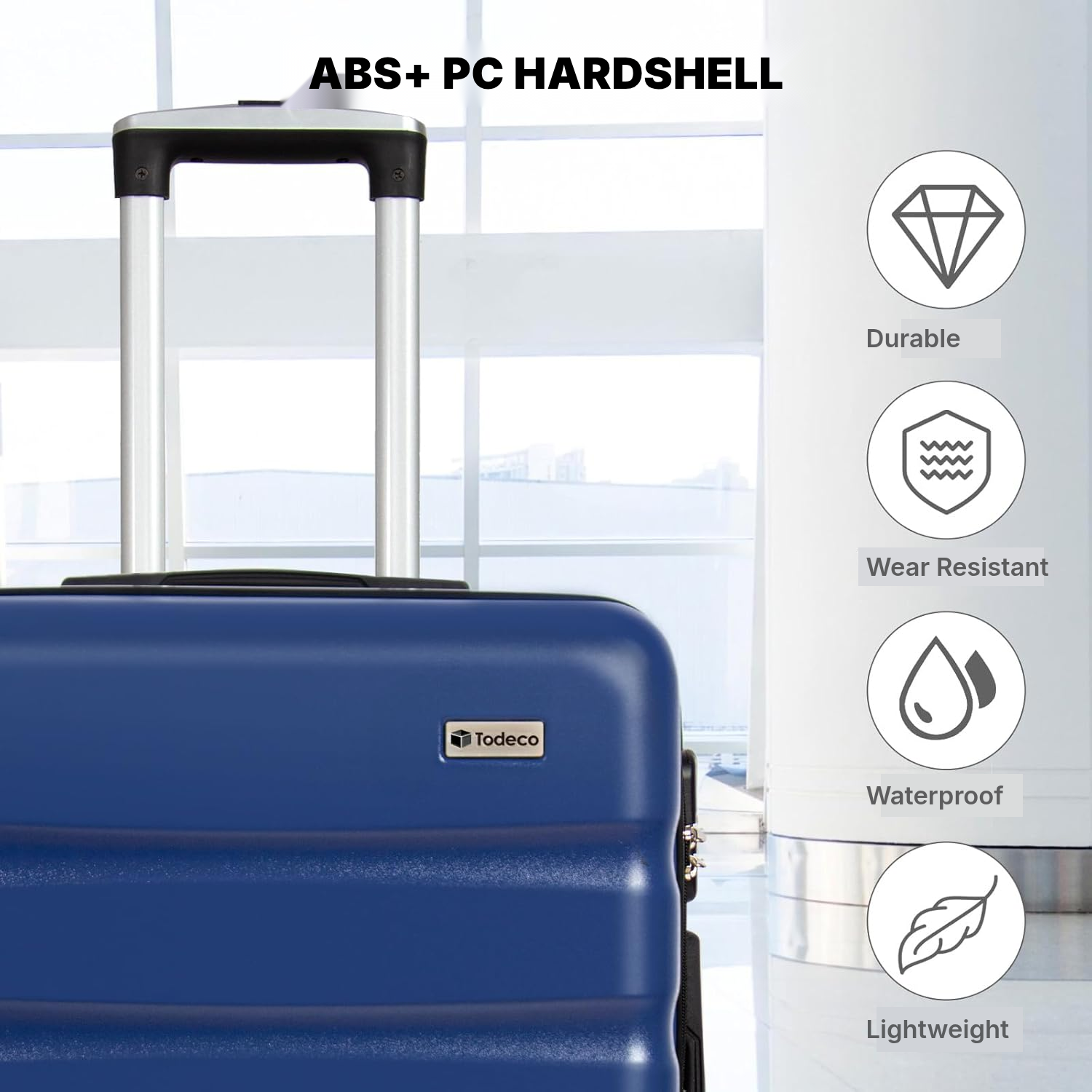 Medium 67 cm hardshell suitcase in blue — 3