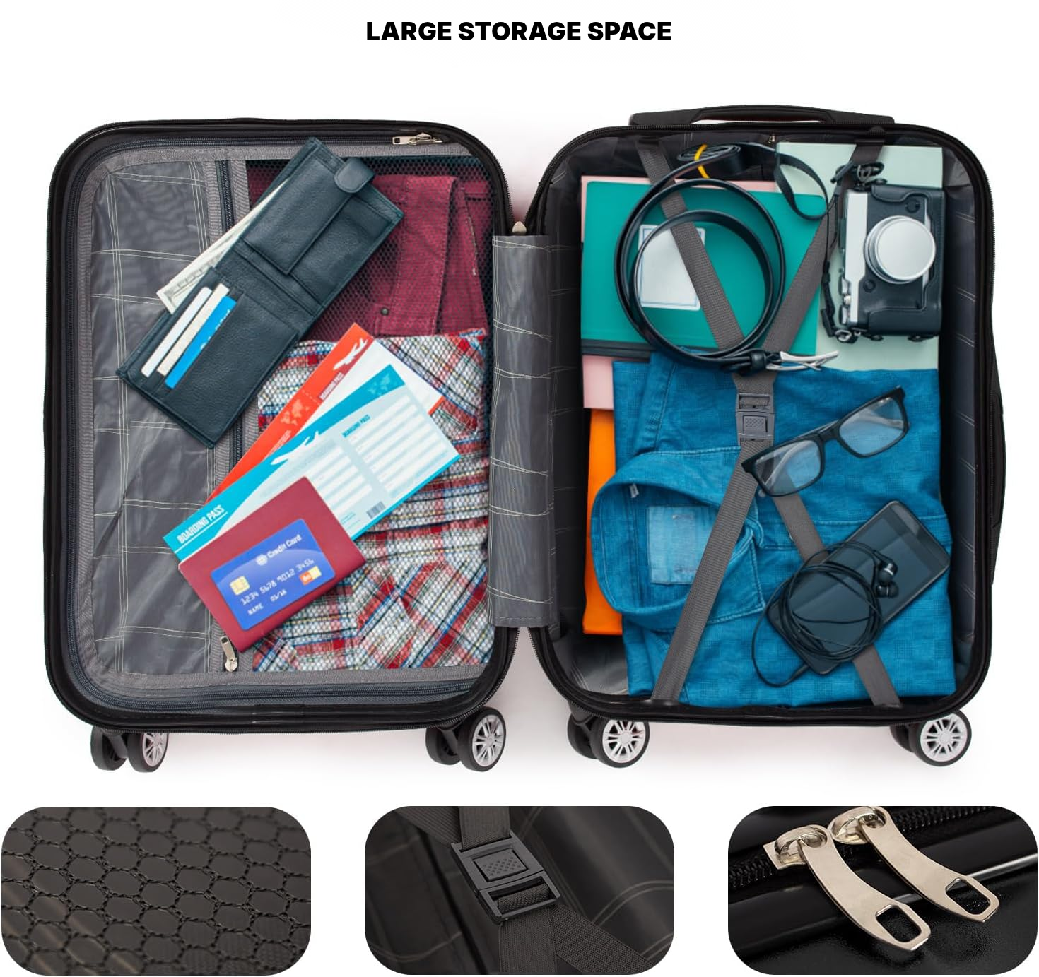 Cabin suitcase measurements 56 × 36 × 22 cm – black — 2