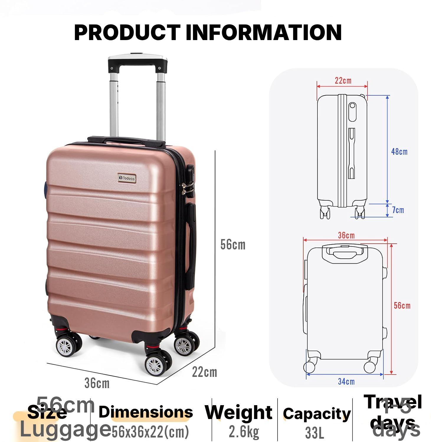 Cabin Suitcase 56 cm — Cabin Size Suitcase — 6