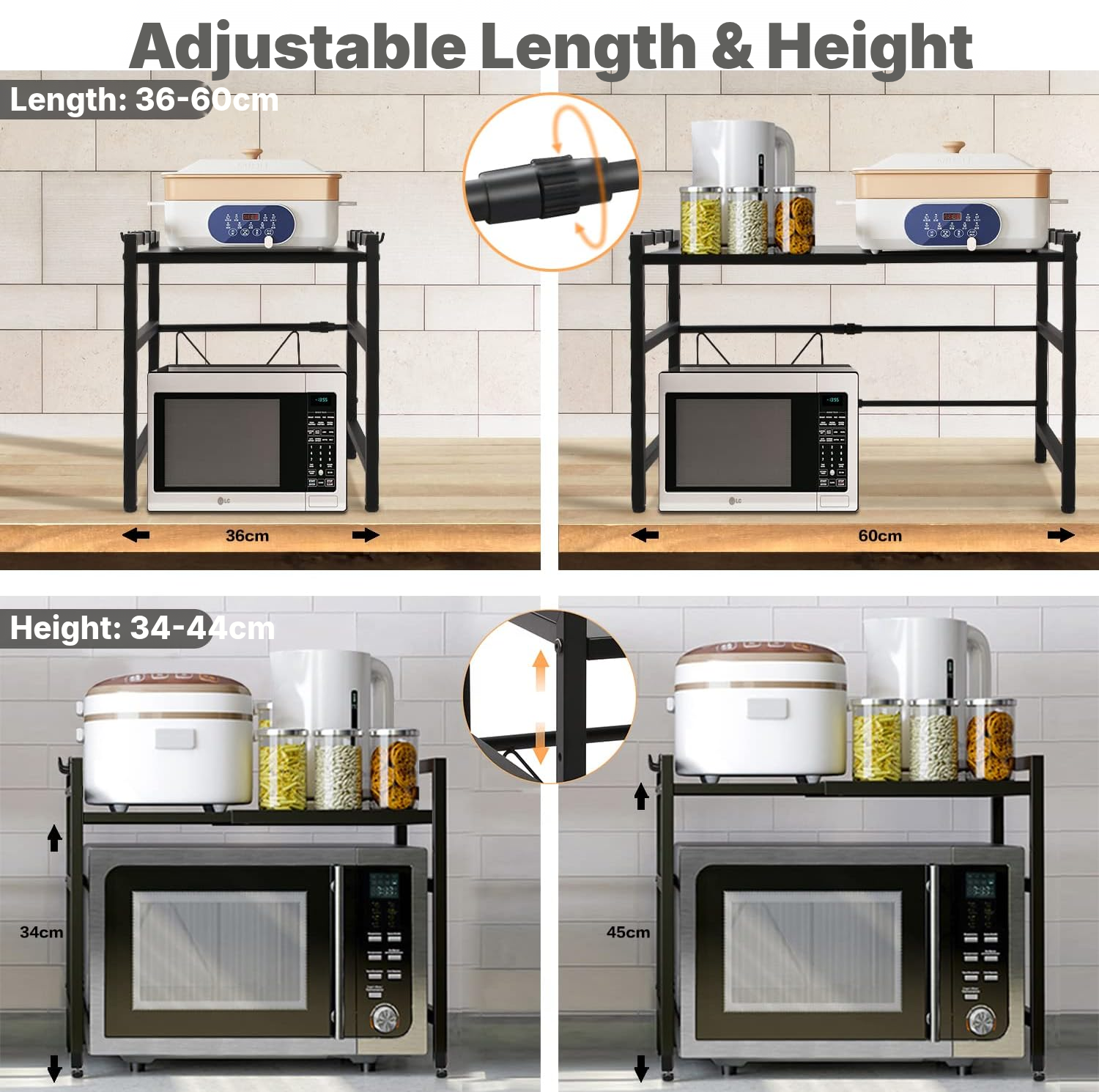 Black Expandable, 36–60 cm, 25 kg — 2