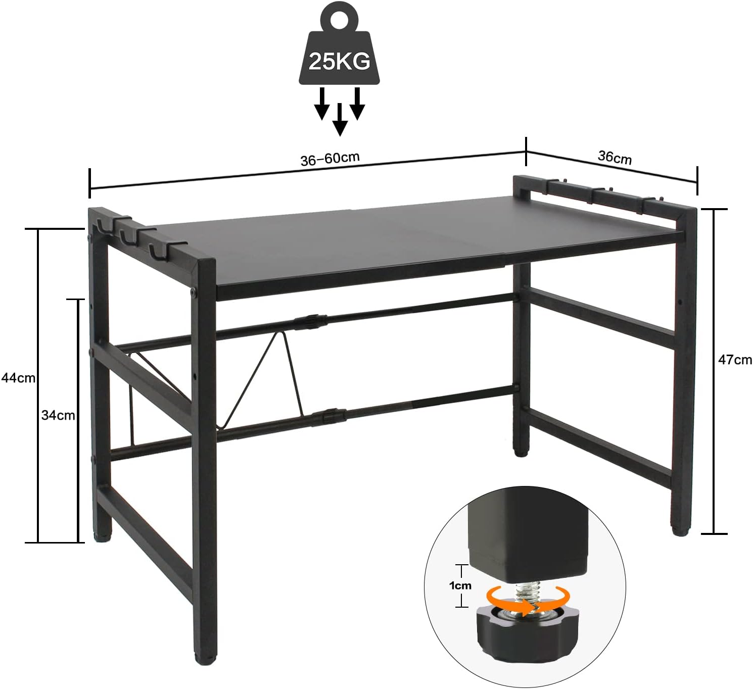 Black Expandable, 36–60 cm, 25 kg — 6