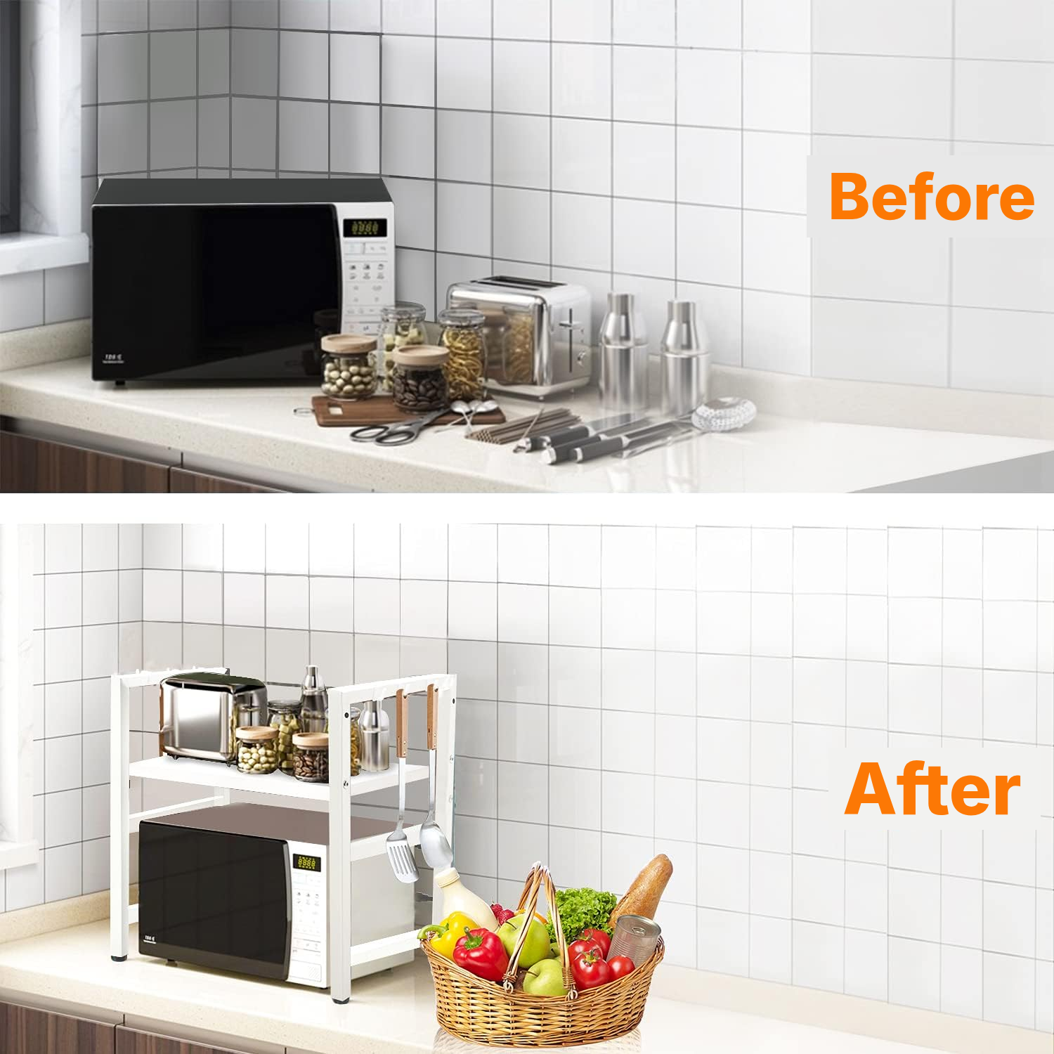 Seasoning Rack Microwave Shelf – White — 4