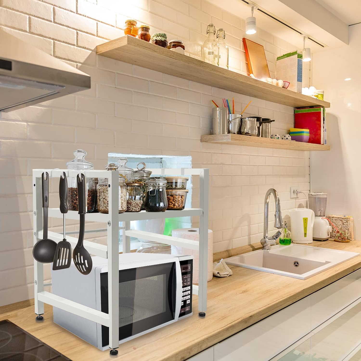 Seasoning Rack Microwave Shelf – White — 5
