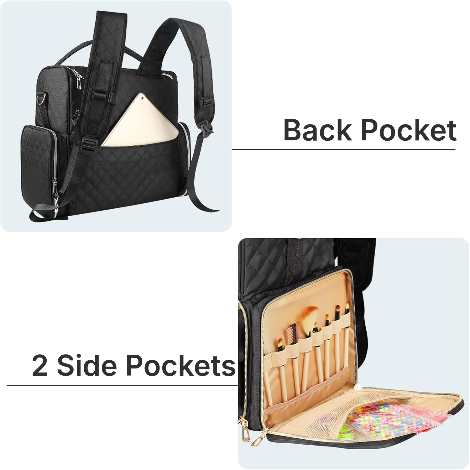 Fingernail polish organizer – Black makeup bag — 2