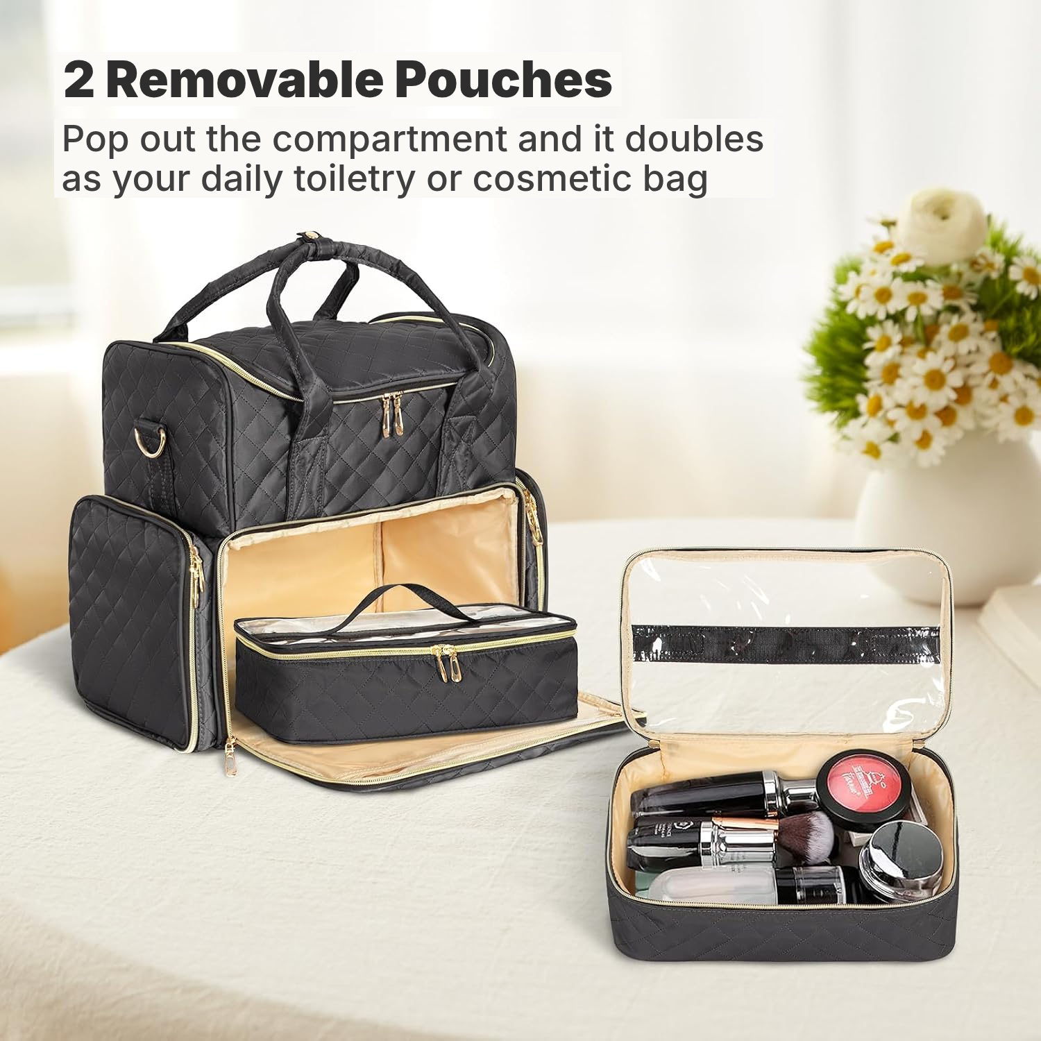 Fingernail polish organizer – Black makeup bag — 3