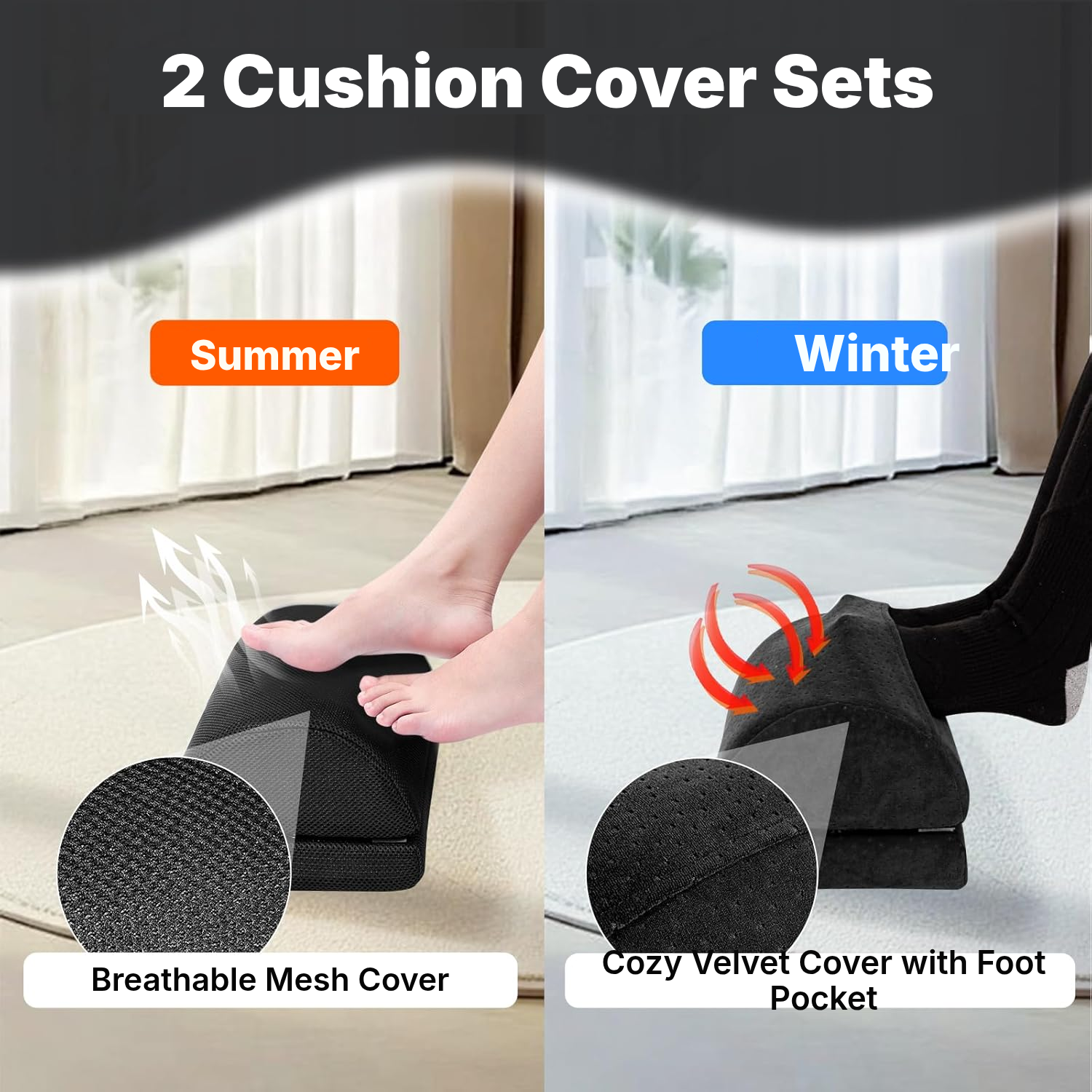 Foot Rest for Under Desk – Black — 4
