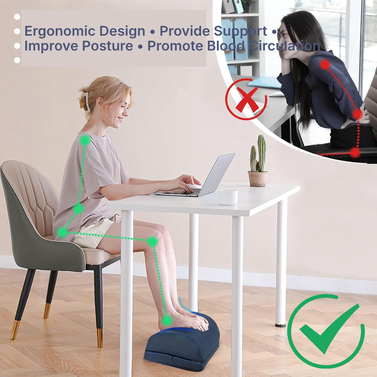 Foot Stool – Adjustable Ergonomic Foot Rest — 5