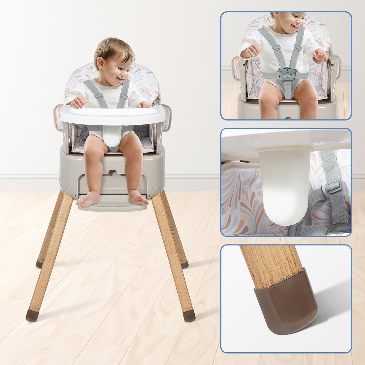 Portable 4-in-1 Baby Highchair – Grey — 5