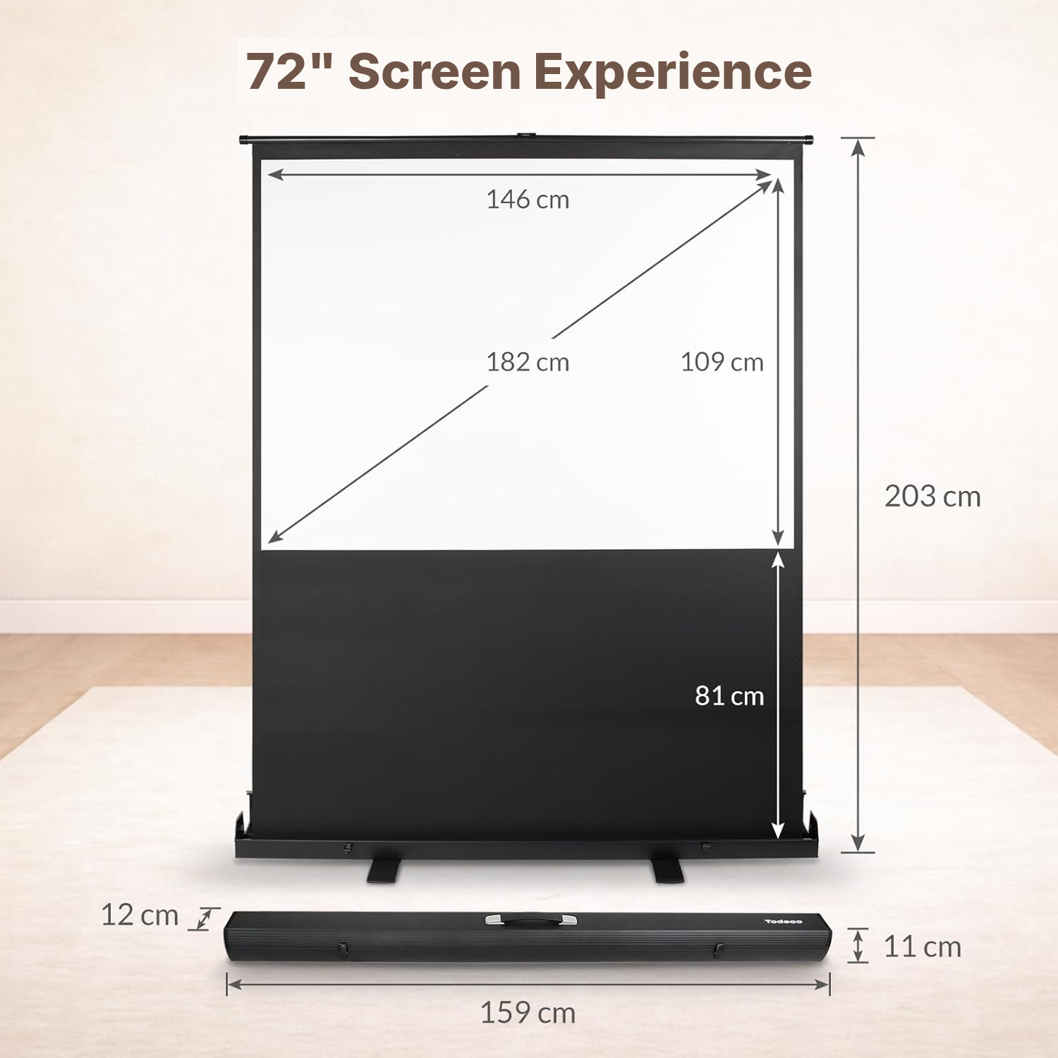 Screen for the Projector 147 × 109 cm — No Drilling — 2