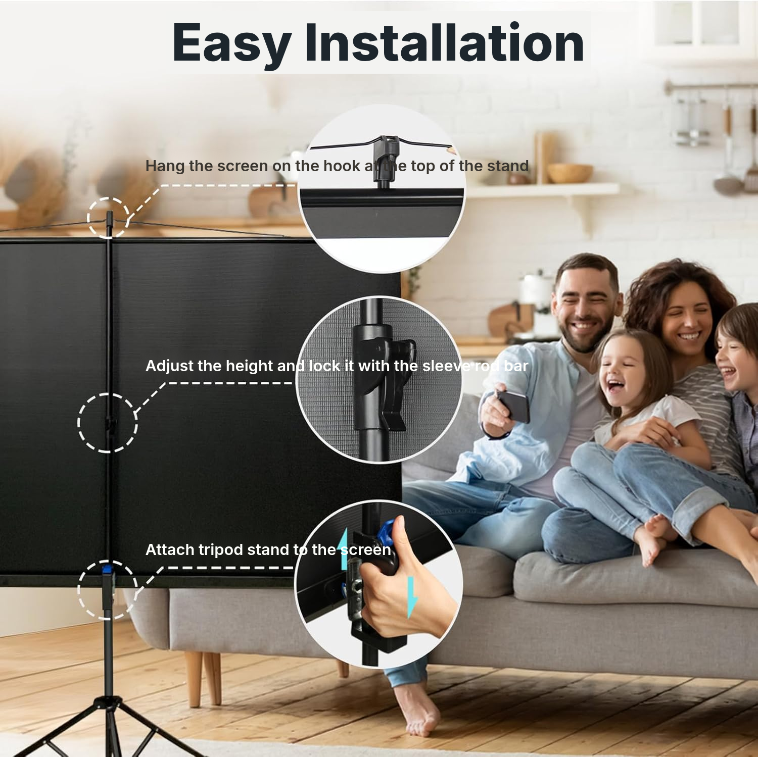 75 cm Outdoor Projector Screen, 154 cm Stand — 3