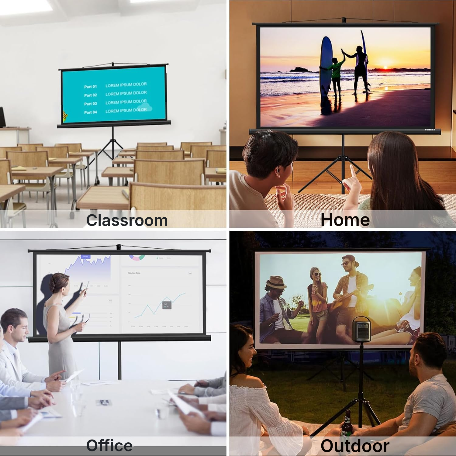 75 cm Outdoor Projector Screen, 154 cm Stand — 7