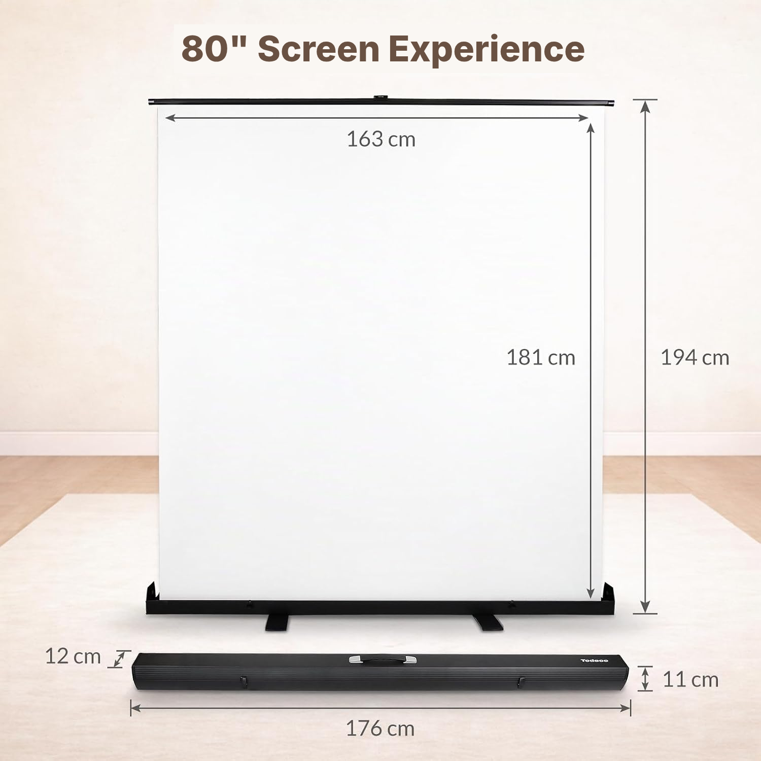 Projector Screen for Easy Floor Setup — 2