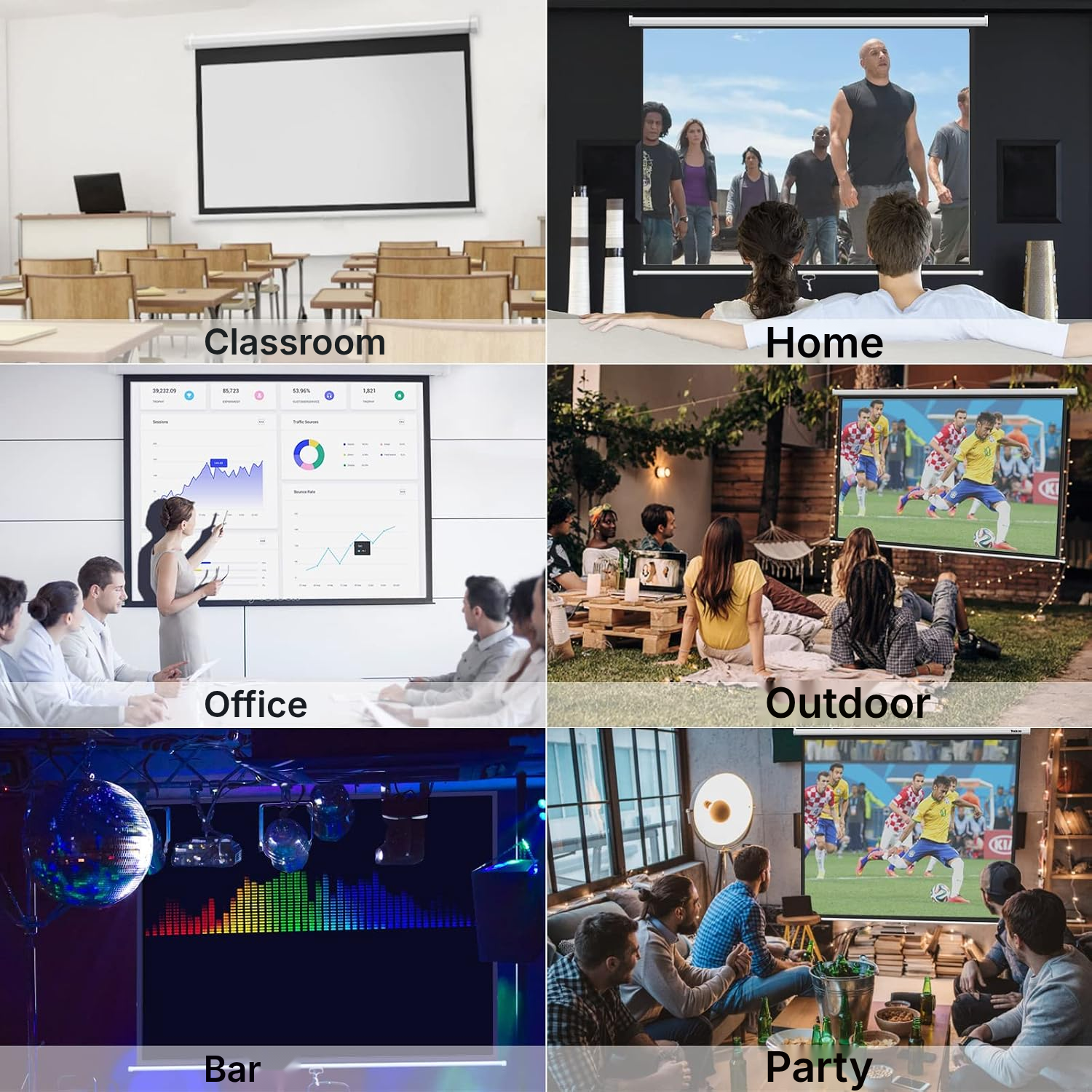 Manual Pull-Down Projection Screen — 7
