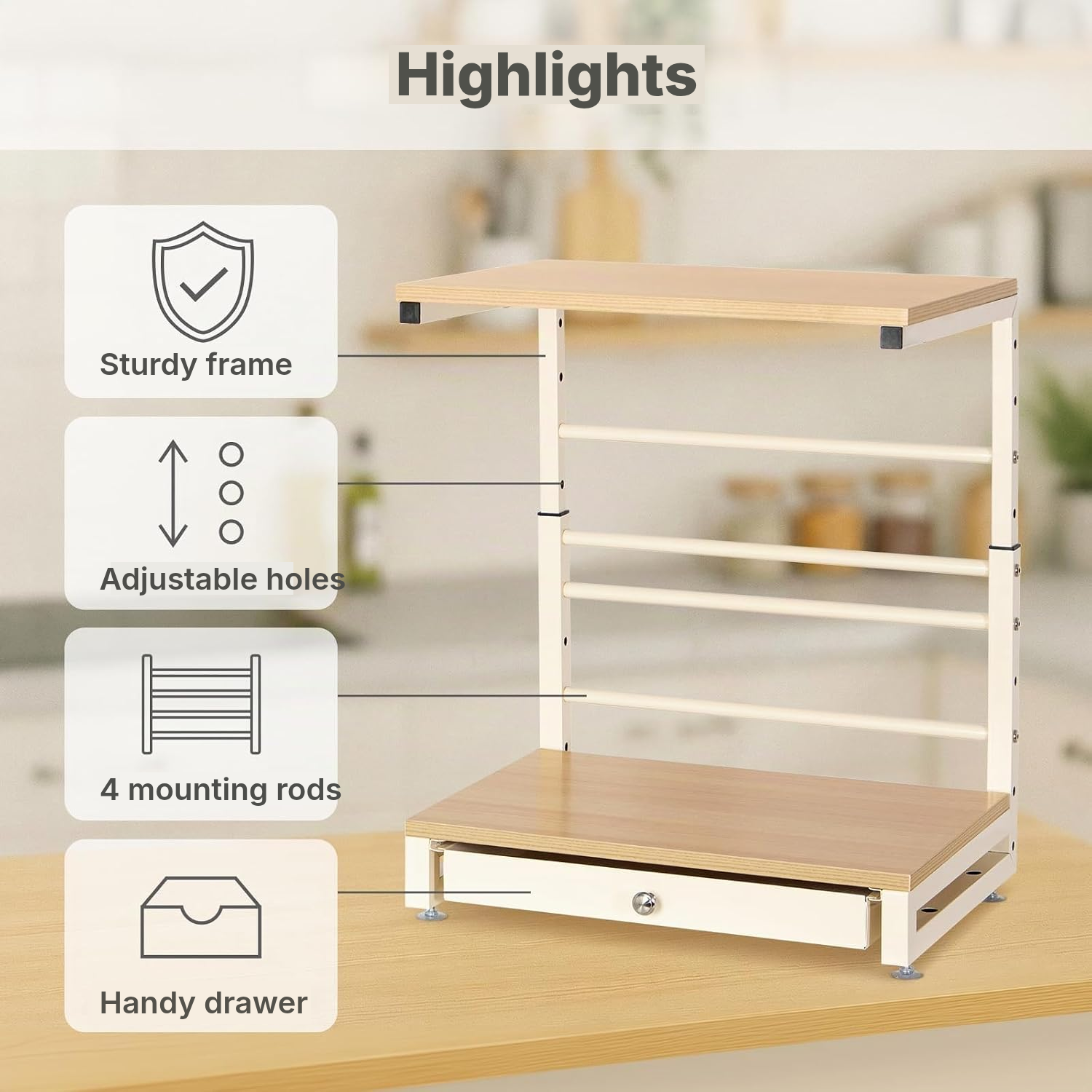 Shelves for Kitchen: Stable Microwave Shelf — 3