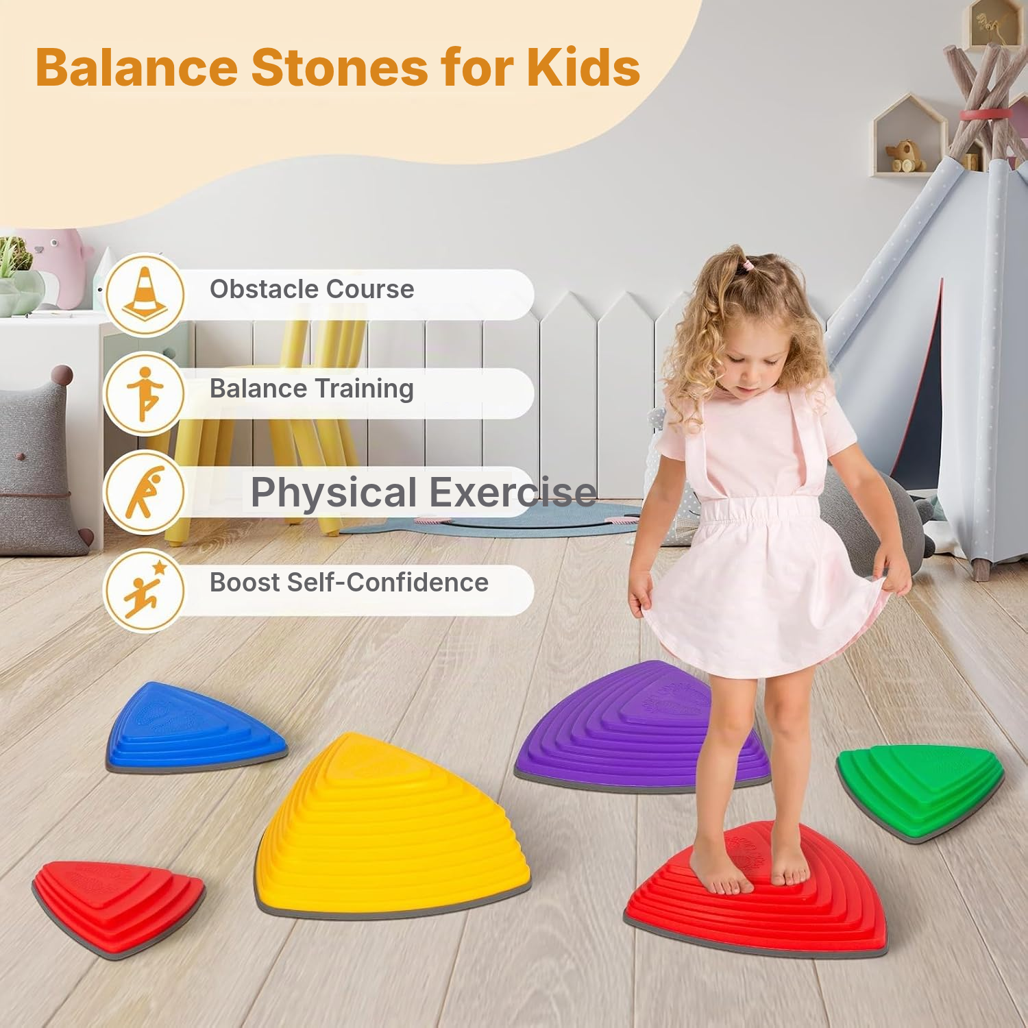 Stepping Stones Toy for Kids: 6 Pieces — 4