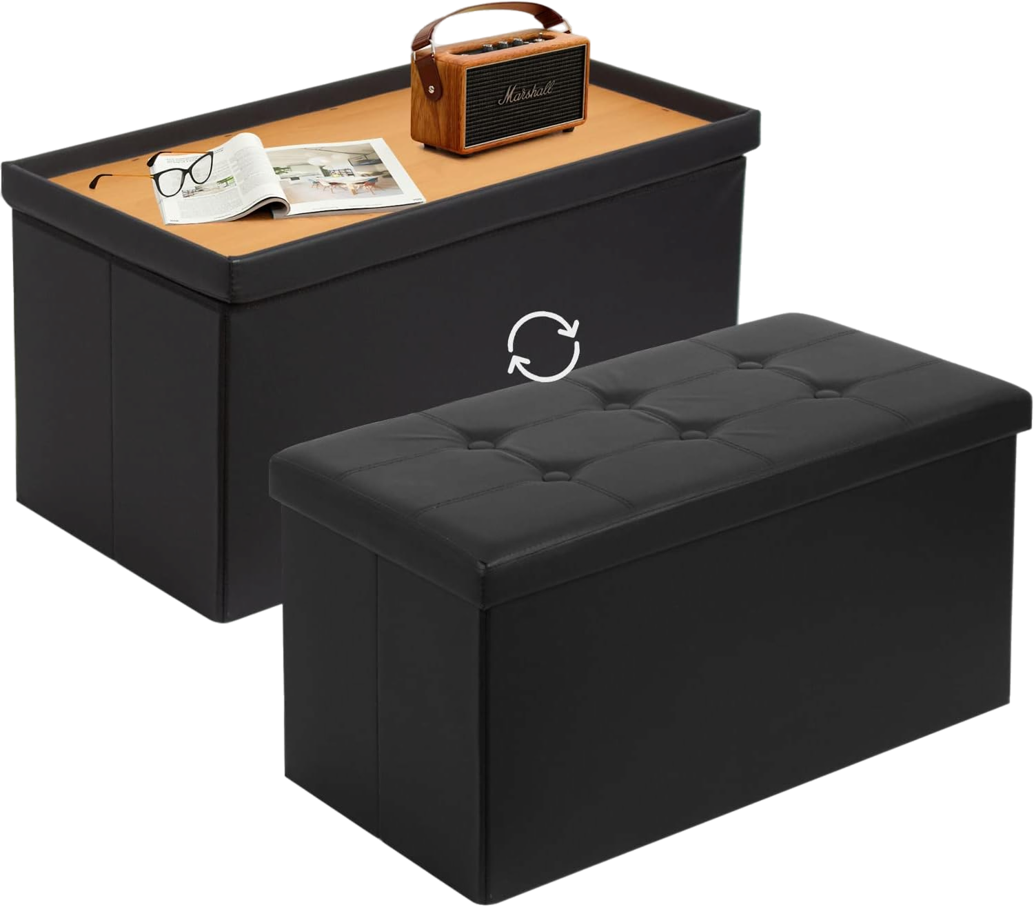 Black Storage Bench – Seating & Storage — 8