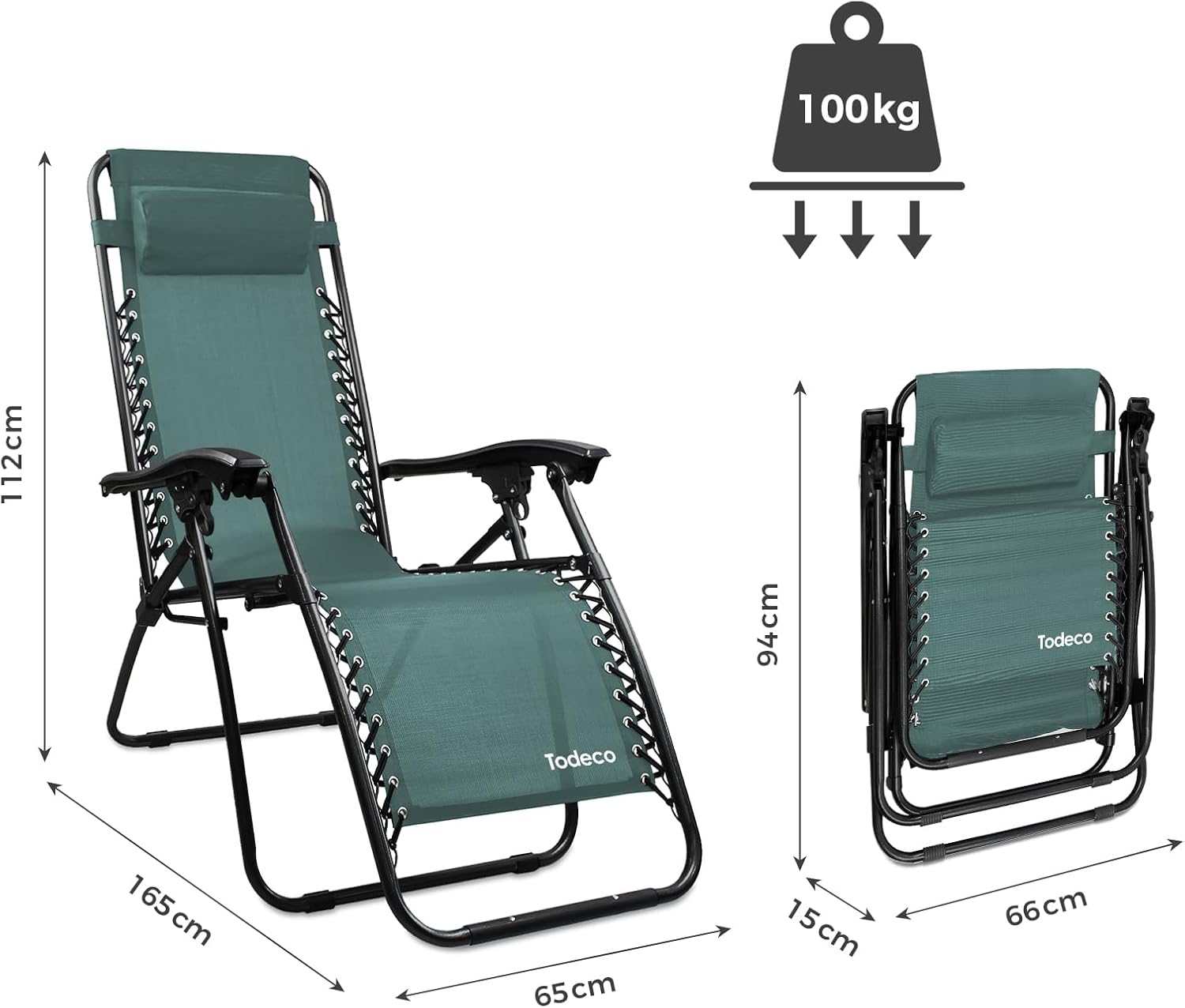 Green Folding Sun Lounger — 6
