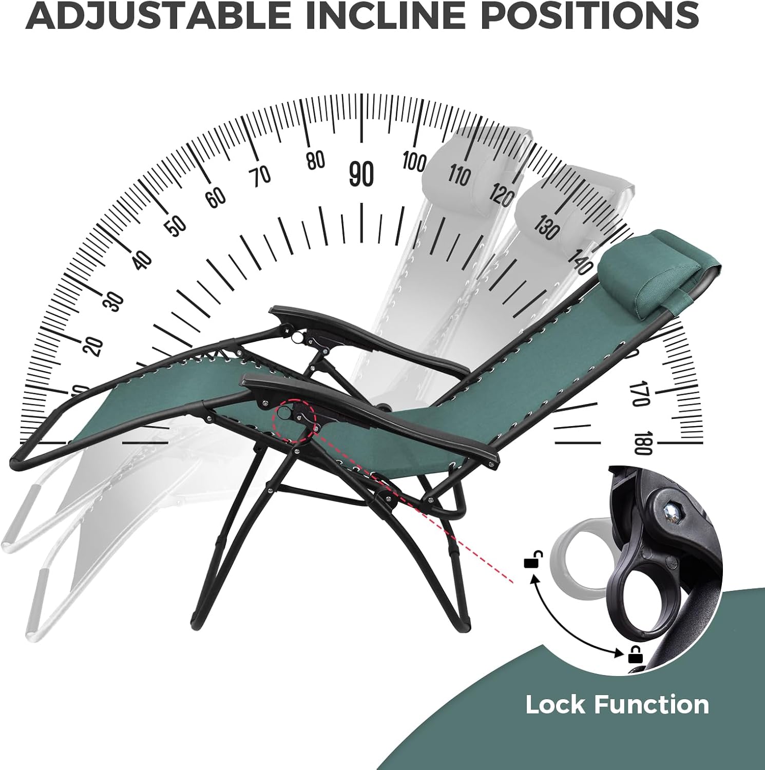 Green Folding Sun Lounger — 4