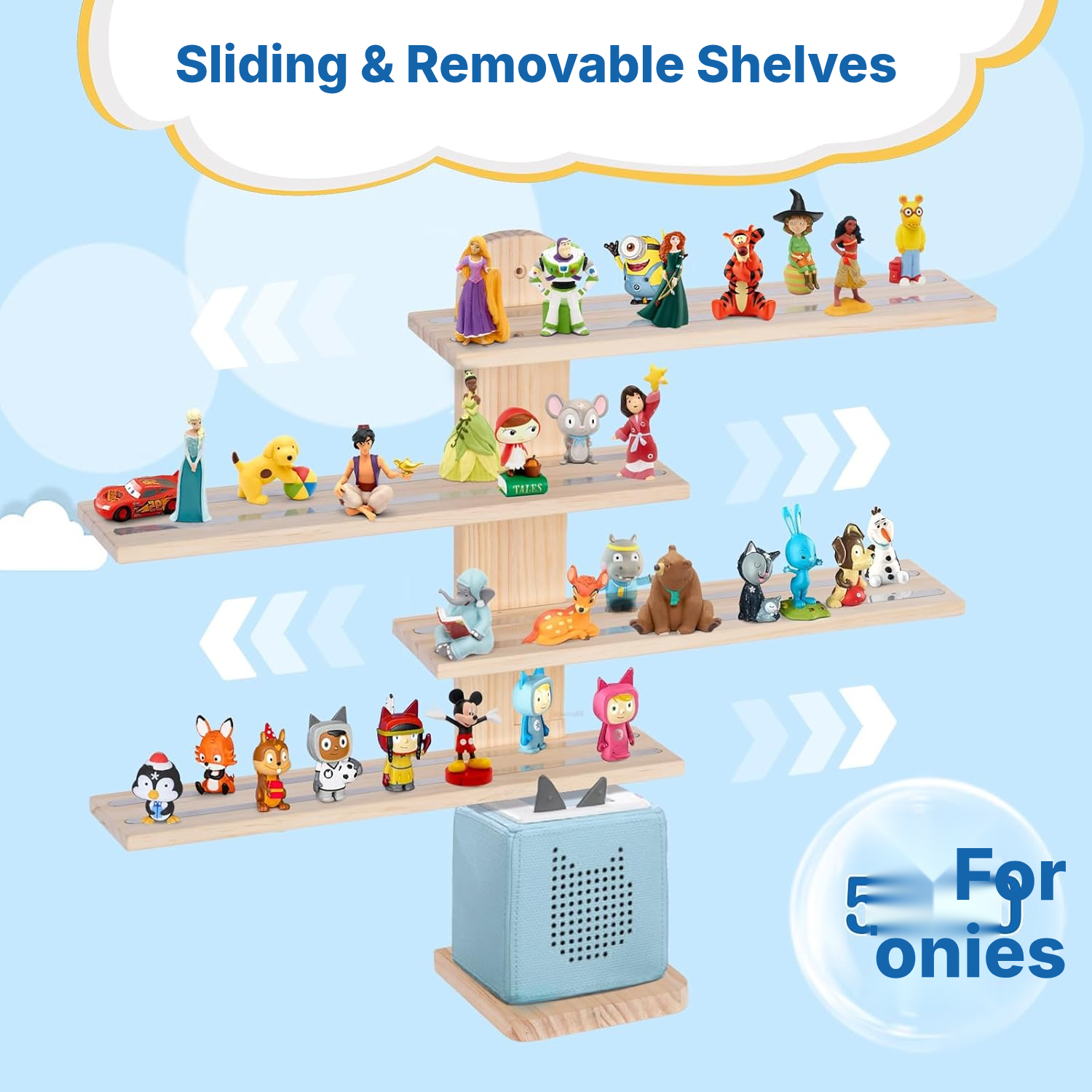 Magnetic Shelf for Toniebox/Tonies – Vertical, 43 cm — 2
