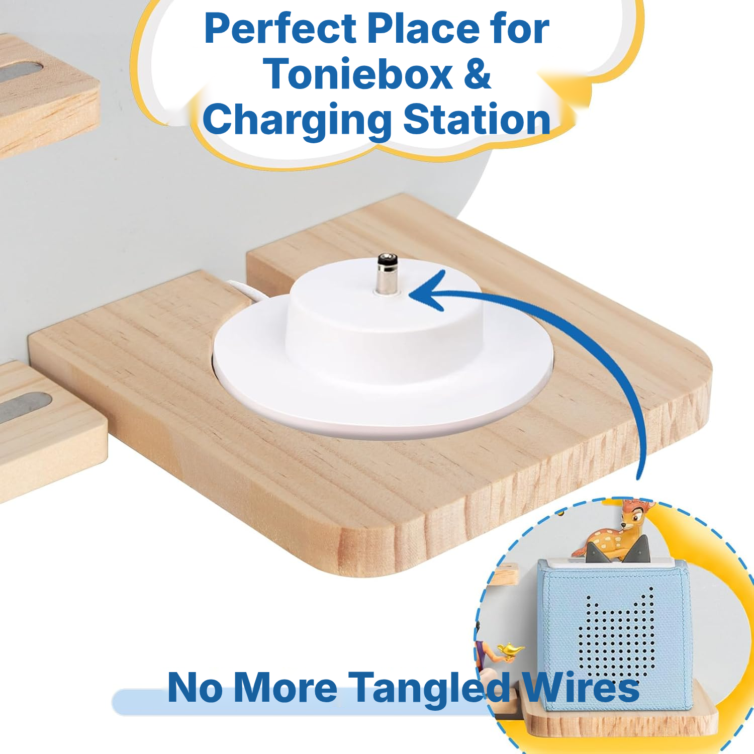 LED Magnetic Shelf for Toniebox/Tonies – Grey Cloud, 60 cm — 5