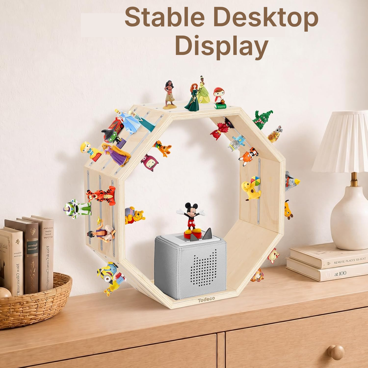Magnetic Shelf for Toniebox/Tonies – Grey Octagon, 40 cm — 7