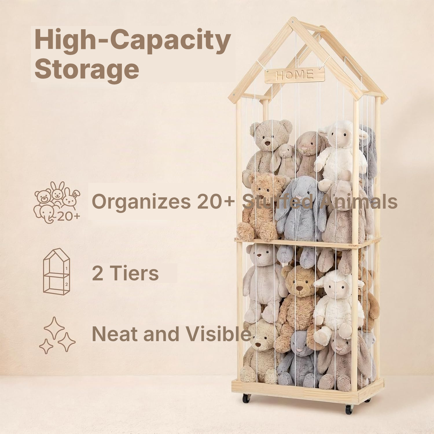 Toy Storage Unit – 2 Levels, 164 cm — 3
