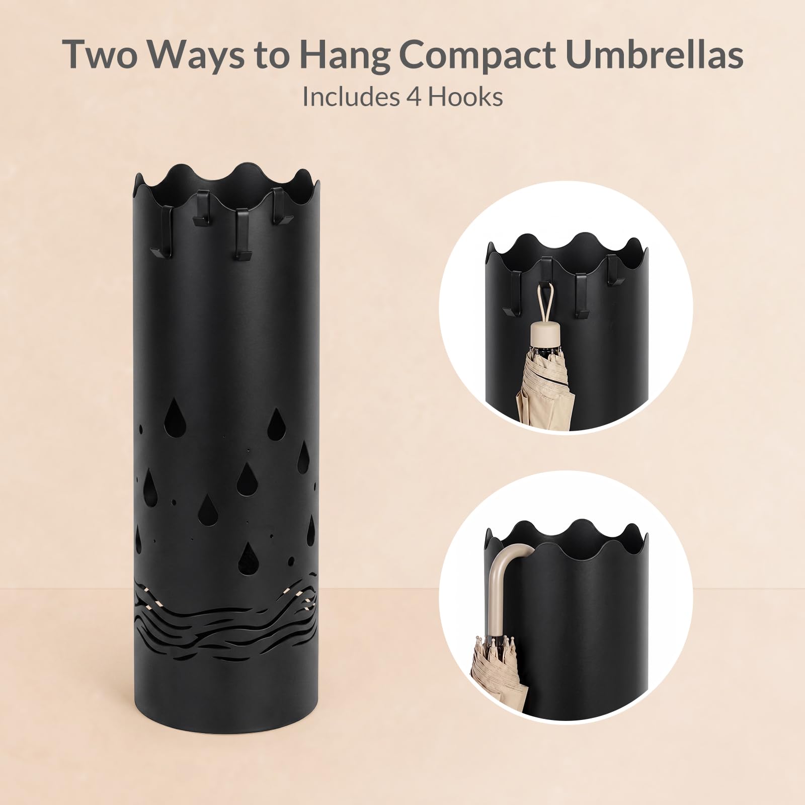 Umbrella Stand and Base – Black Metal — 6