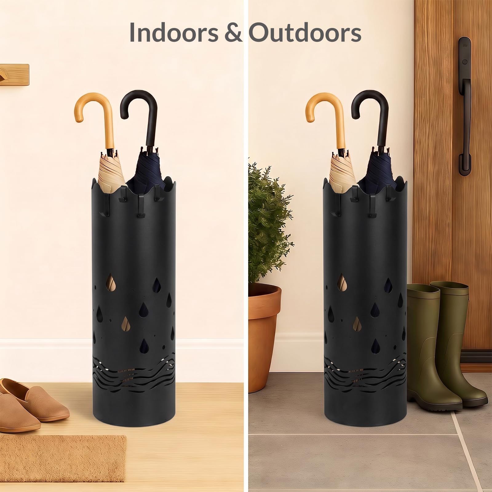 Umbrella Stand and Base – Black Metal — 4