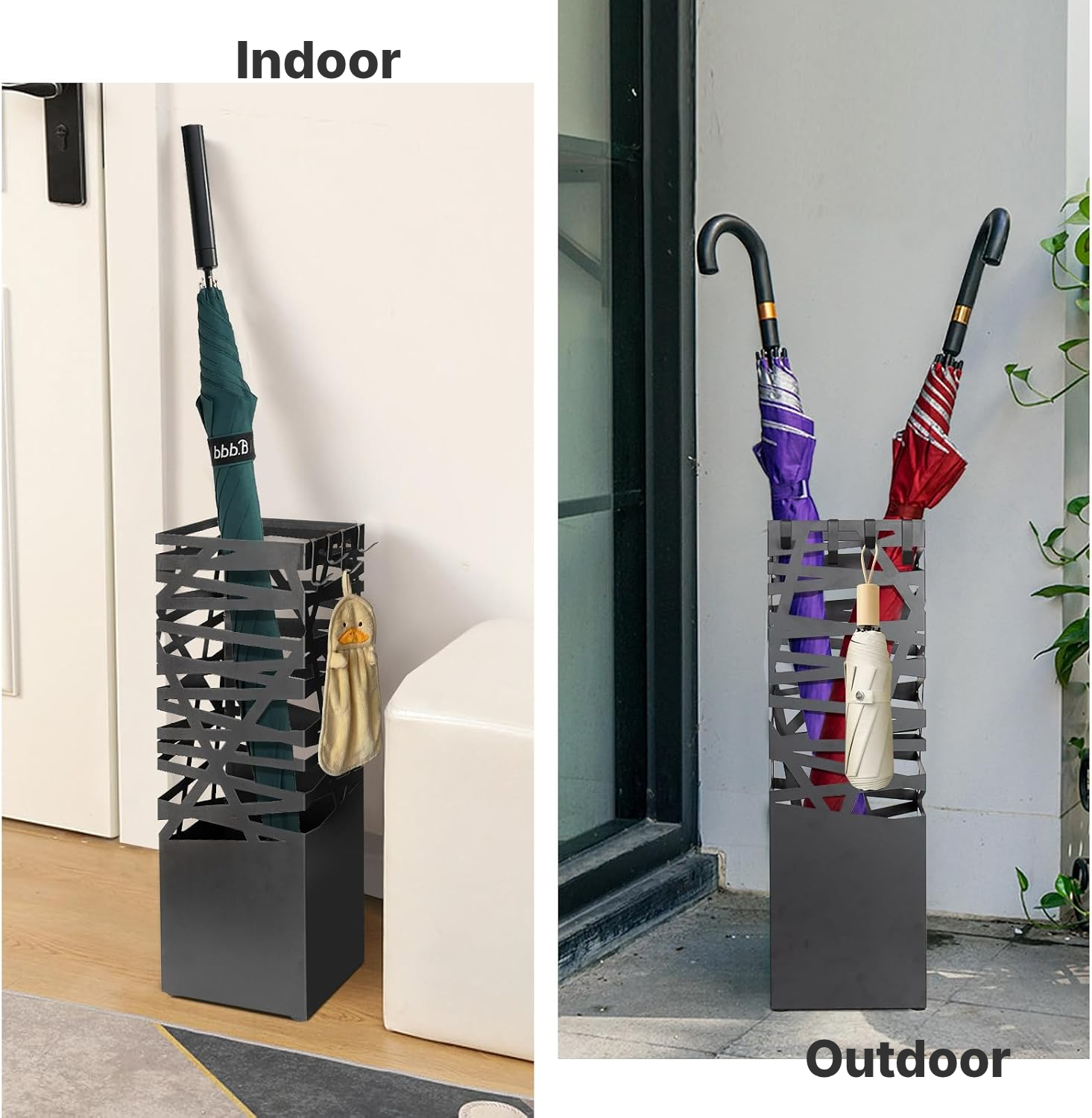 Umbrella & Stand Organizer, Hooks + Drip Tray — 6