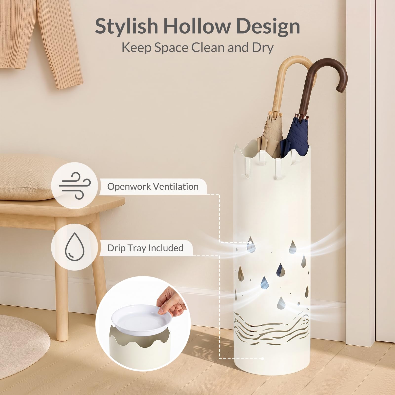 Metal Umbrella Stand — Protected Floors — 5