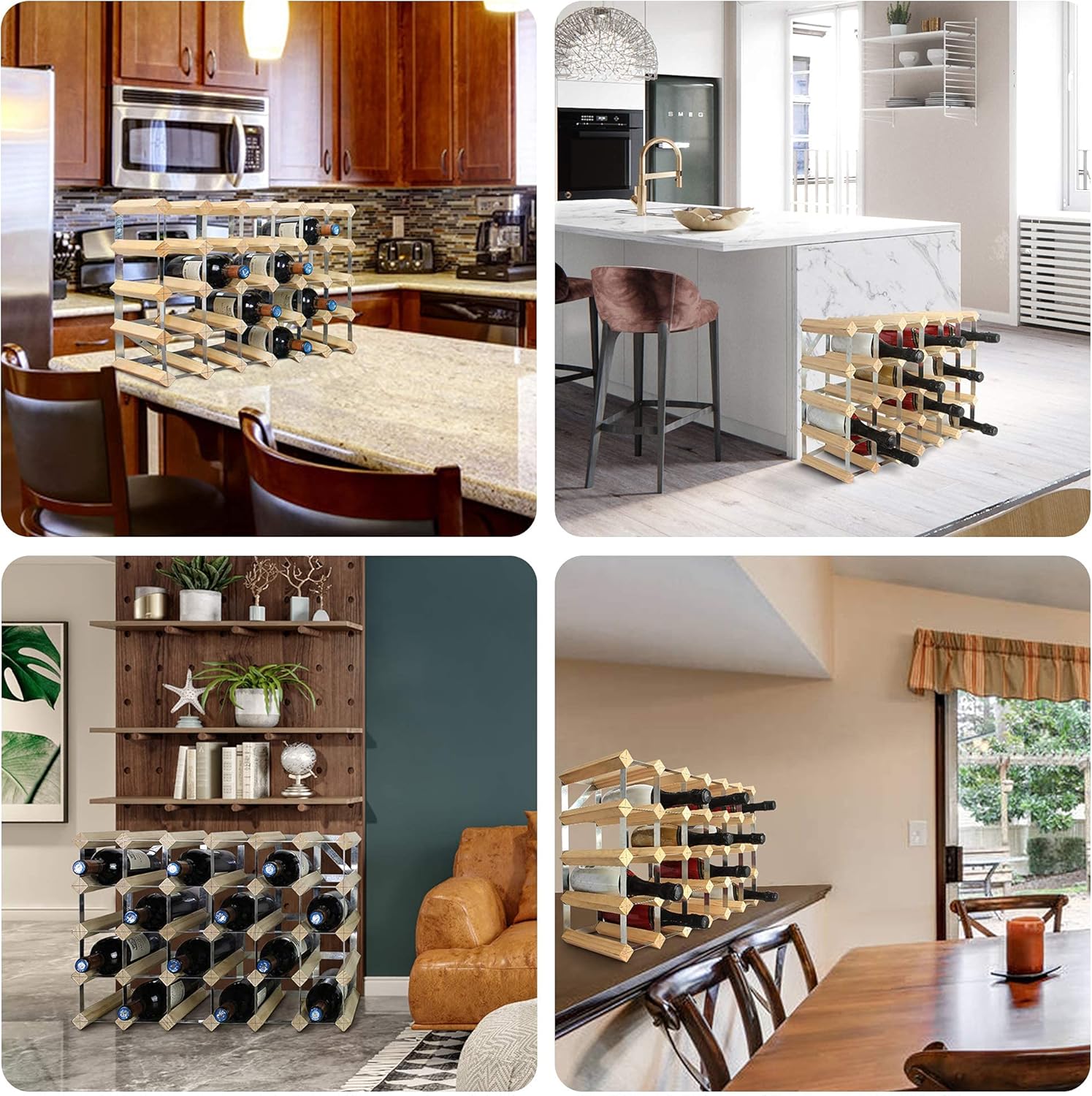 Wine Storer – Natural Wood Rack, 30 Bottles — 3