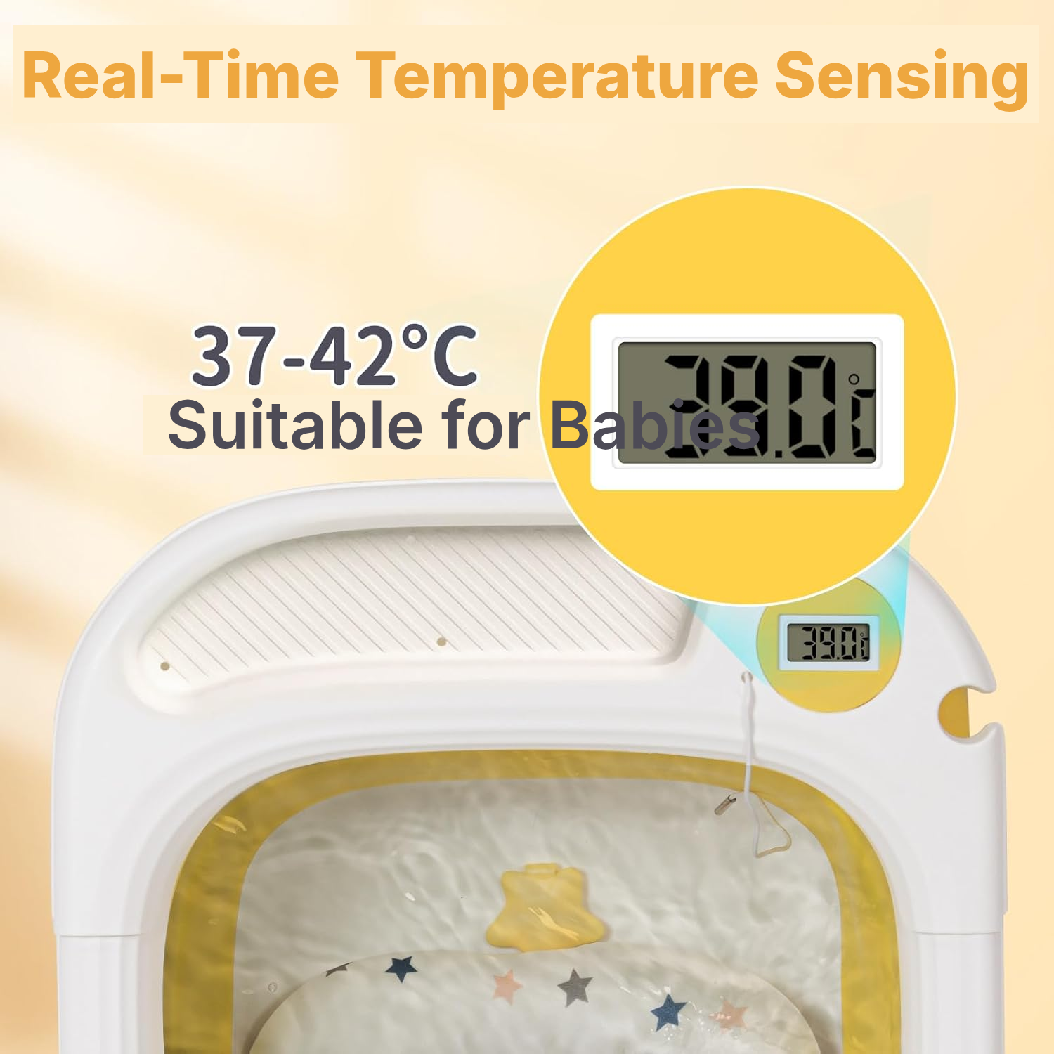Yellow Foldable Baby Bath for Travel — 2