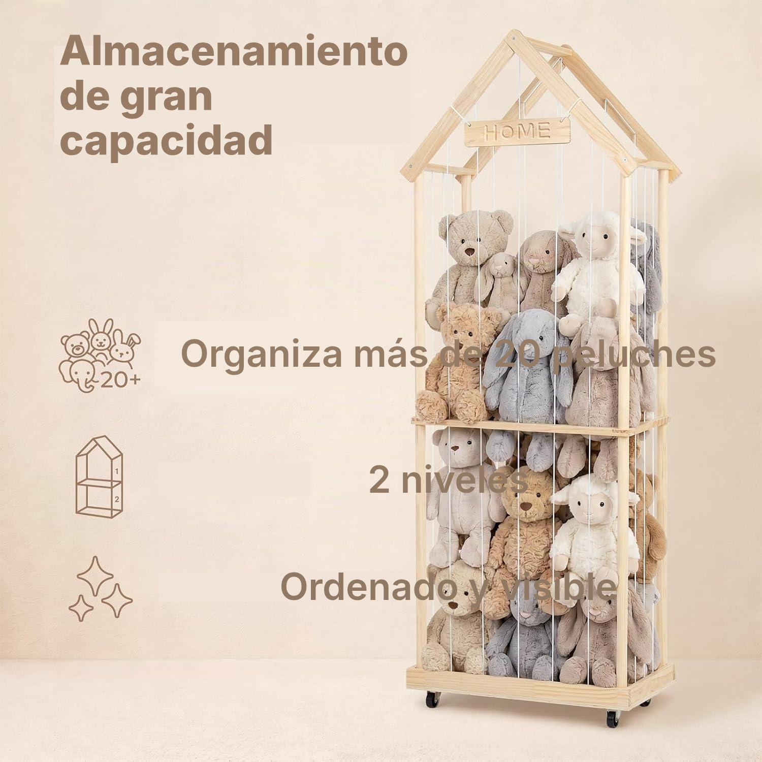 Almacenaje juguetes: 2 niveles, 164 cm — 3