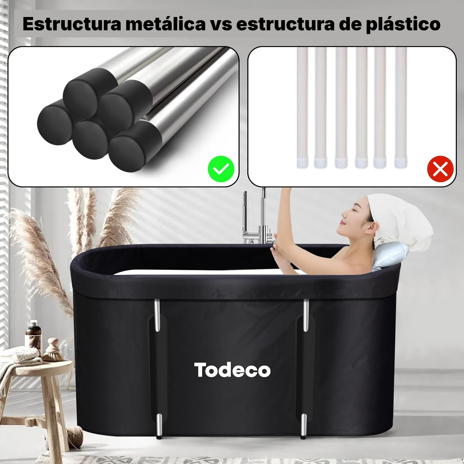 Bañera plegable adulto 120 × 57 × 55 cm — 2