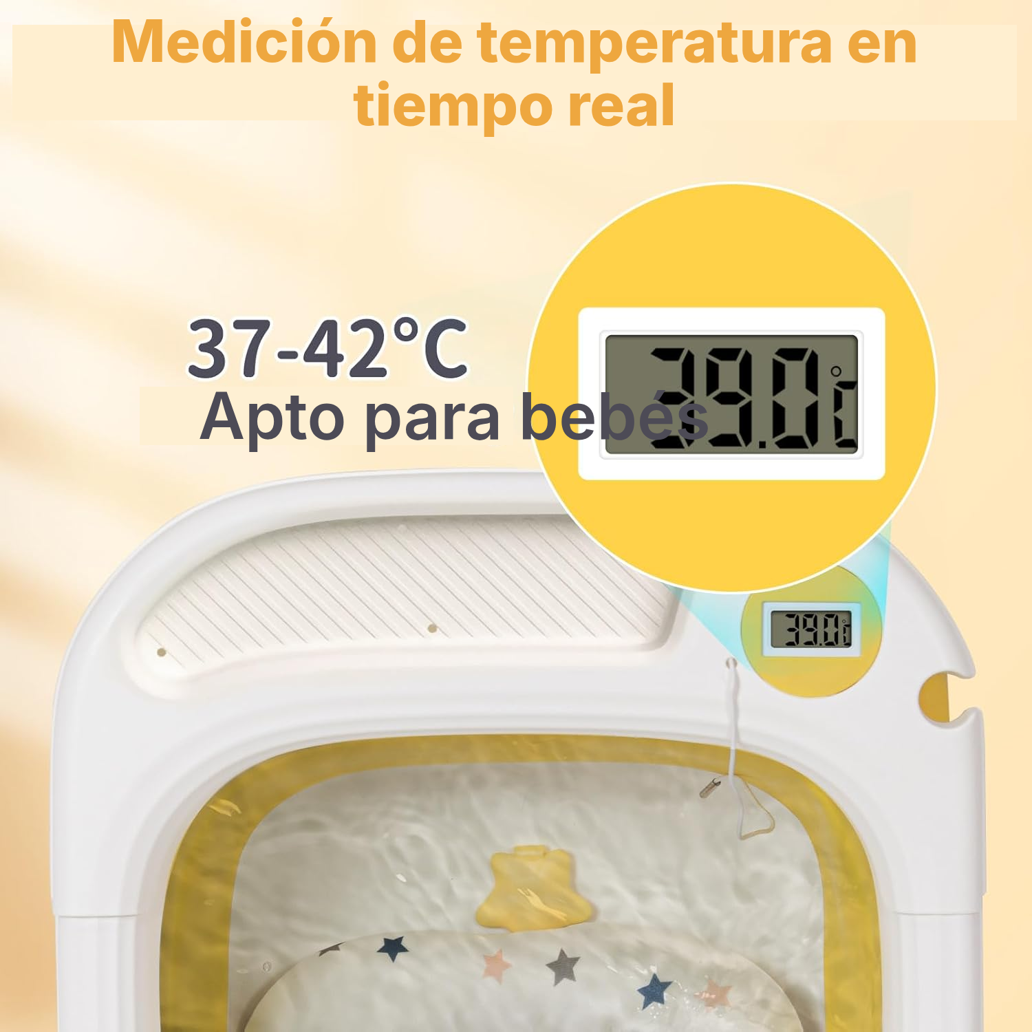 Bañera plegable bebé amarilla — 2