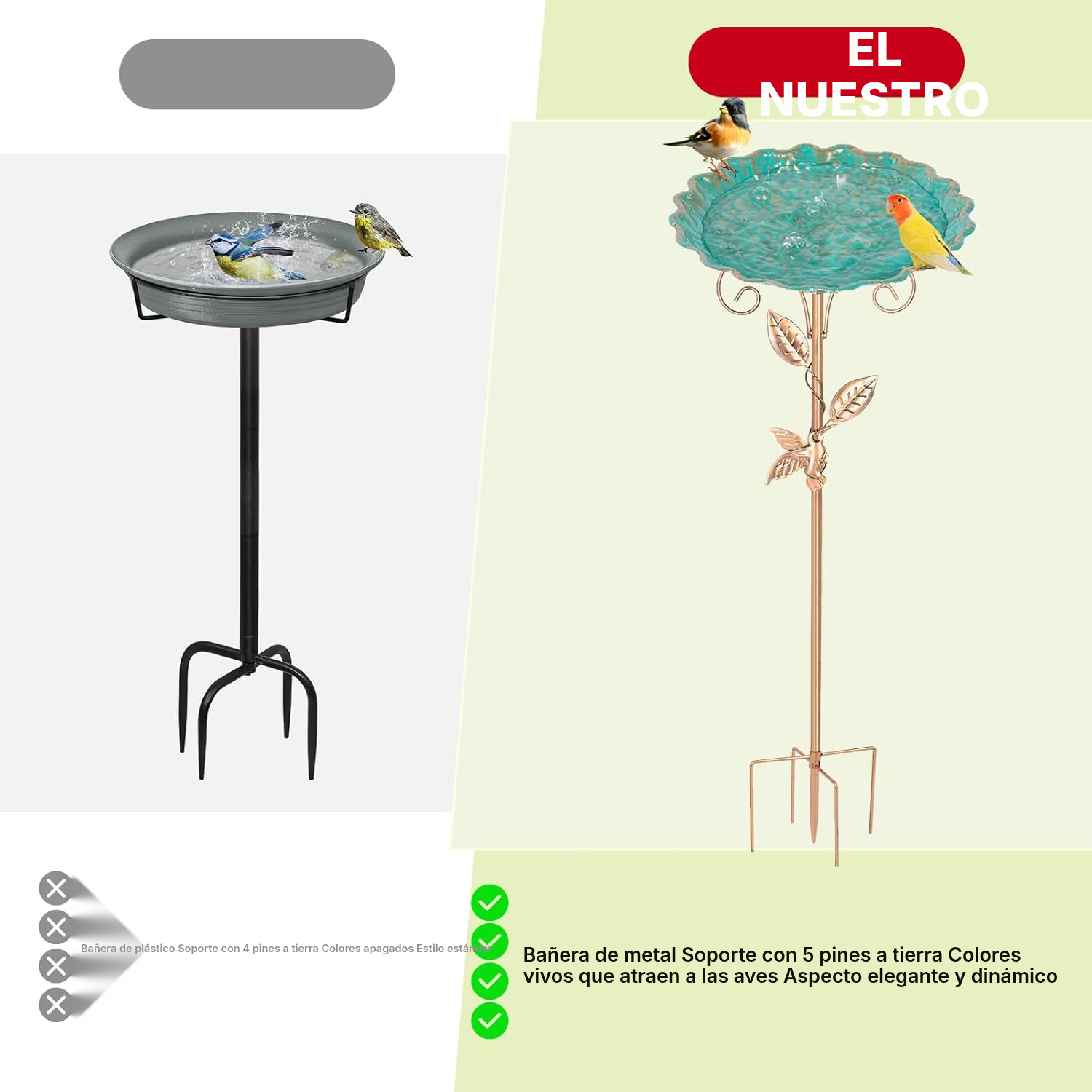 Baño para pájaros Petit 1 cuenco 79 cm estable — 4