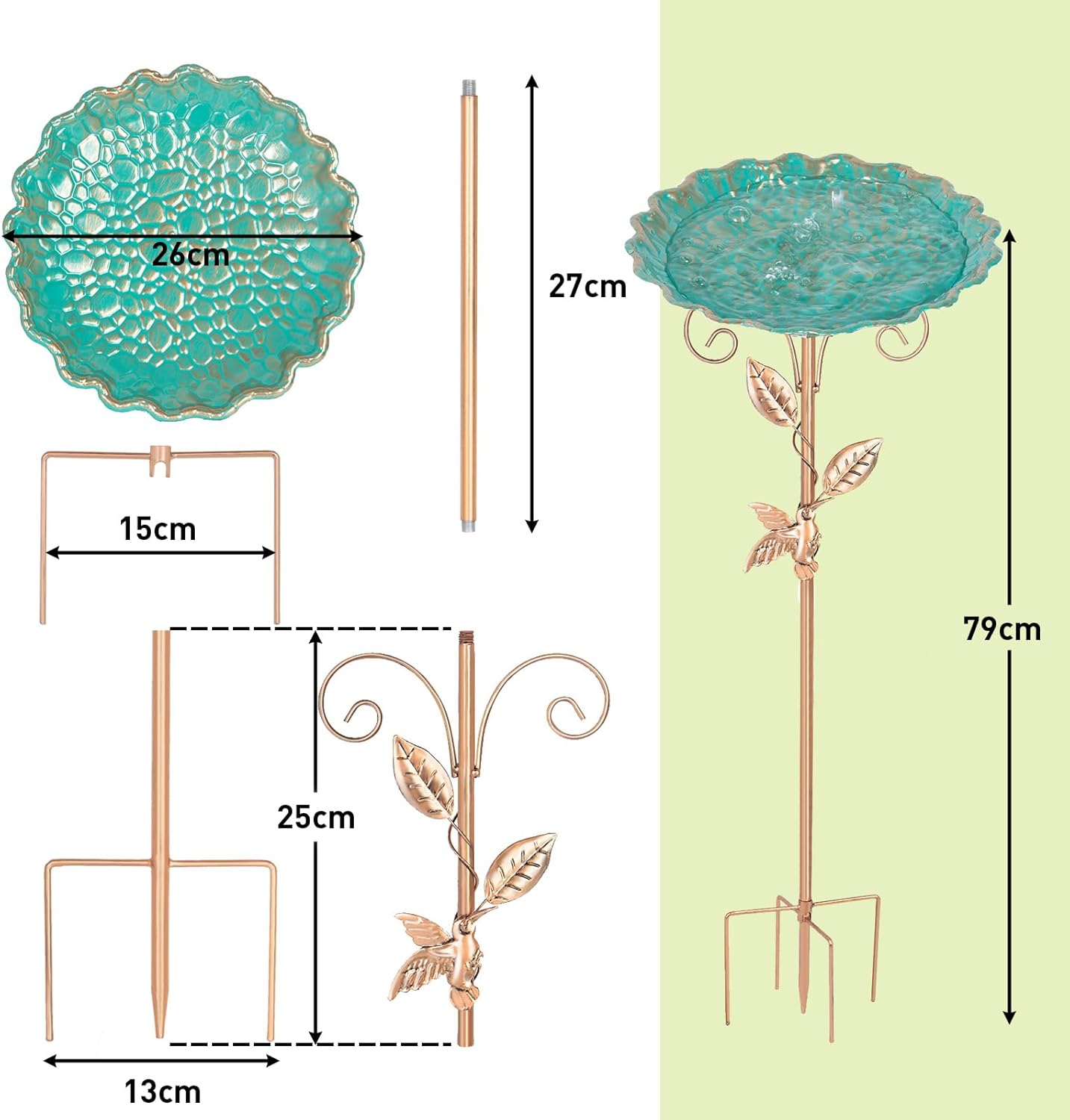 Baño para pájaros Petit 1 cuenco 79 cm estable — 5