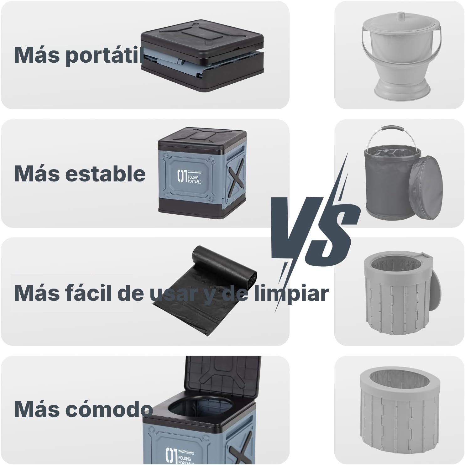Baño portátil plegable negro – 25 L — 5